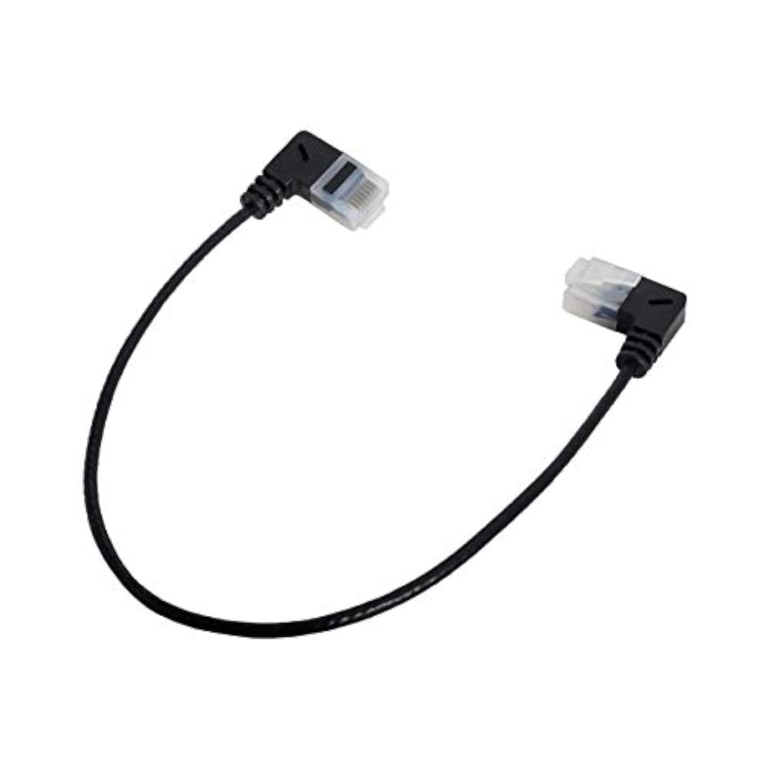 Cablecc Ultra Slim Cat6 Ethernet Cable RJ45 Left to Right Angled 25Cm UTP Network Cable Patch Cord 90 Degree Cat6A LAN for Laptop Router TV Box
