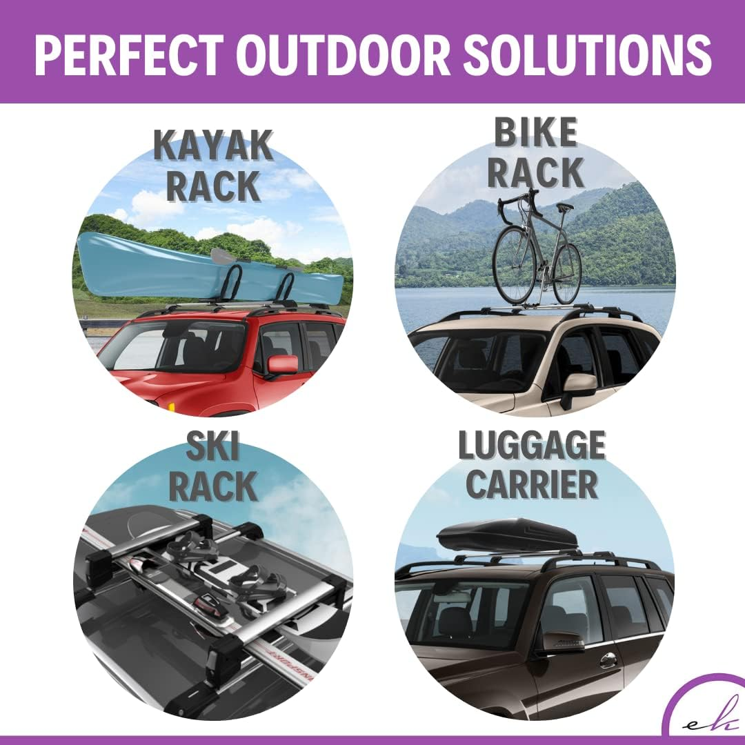 Skybar V1 Roof Racks for Volkswagen Golf Alltrack with Raised Rail (2015 to 2020) Black/Silver (Silver) | SUV Roof Racks, Easy Installation, Vehicle Specific Fit, 5 Year Warranty image number 5