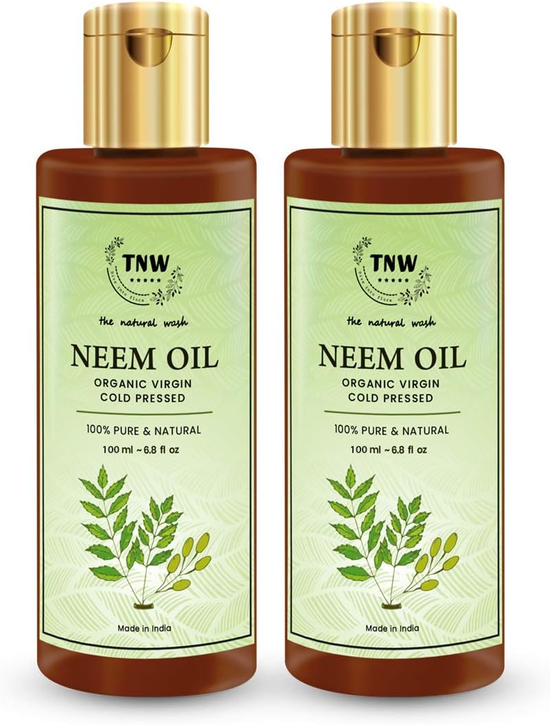 TNW-THE NATURAL WASH Pure Cold Pressed Neem Oil for Skin and Hair Pack of 2 Each - 100 Ml