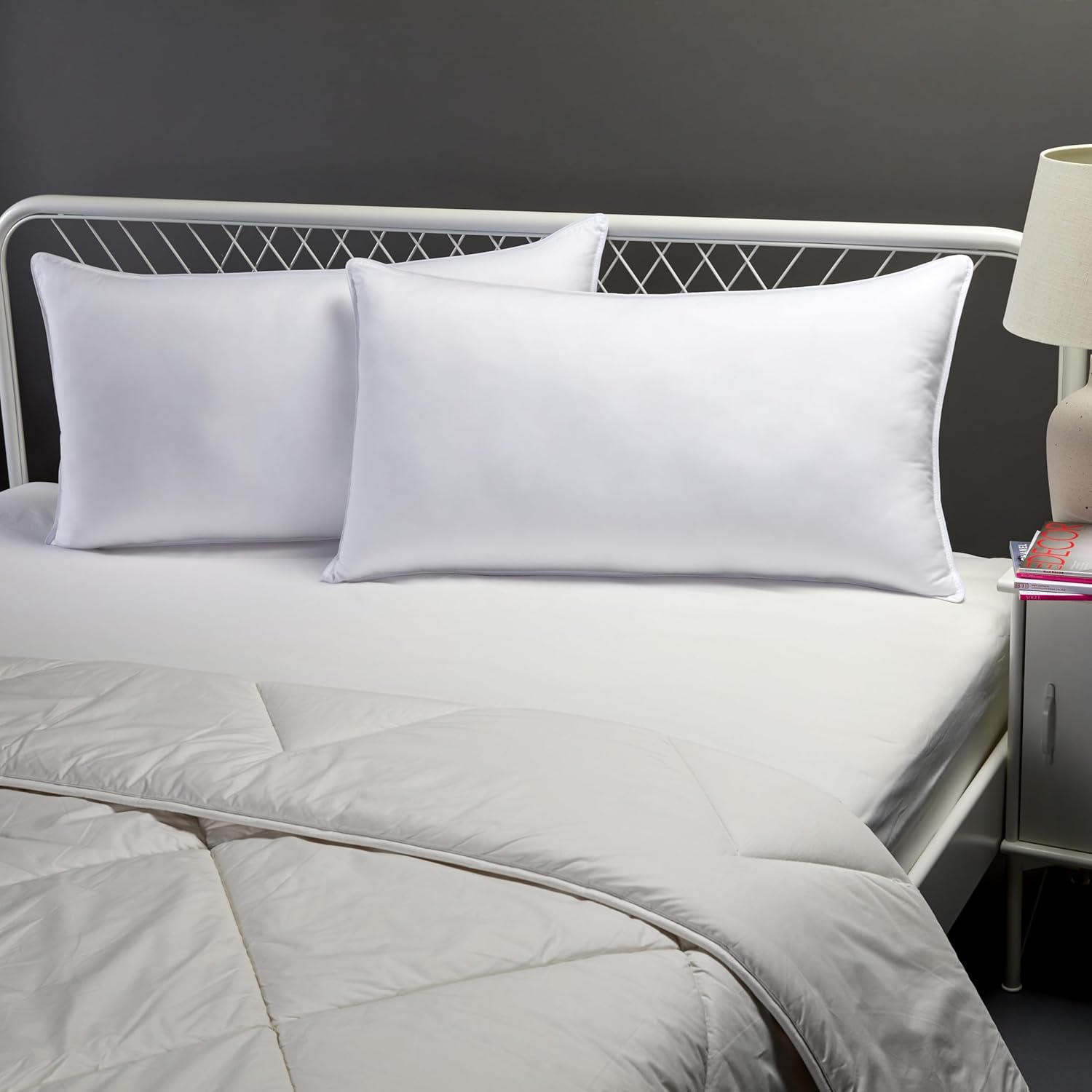 Amazon Basics down Alternative Bed Pillows, Medium Density for Back and Side Sleepers - King, 2-Pack image number 5