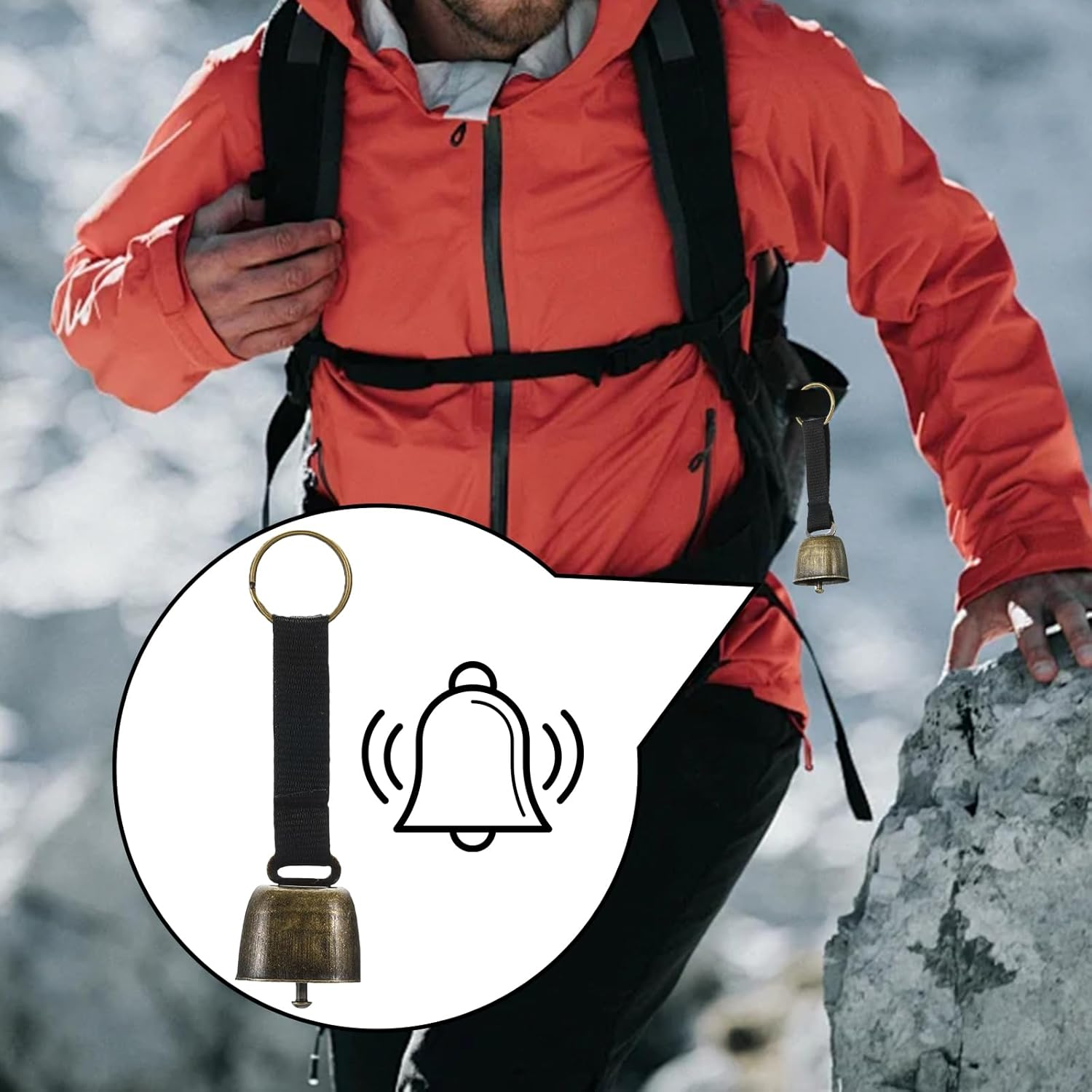 2 Pieces Small Cow Bell for Dog Collar, Loud Bear Bells with Leather Button Strap, Cow Horse, Sheep Willow Copper Bells, Pet Brass Bells Tracker Noisemaker, Bronze Bell for Crafts - Green image number 3