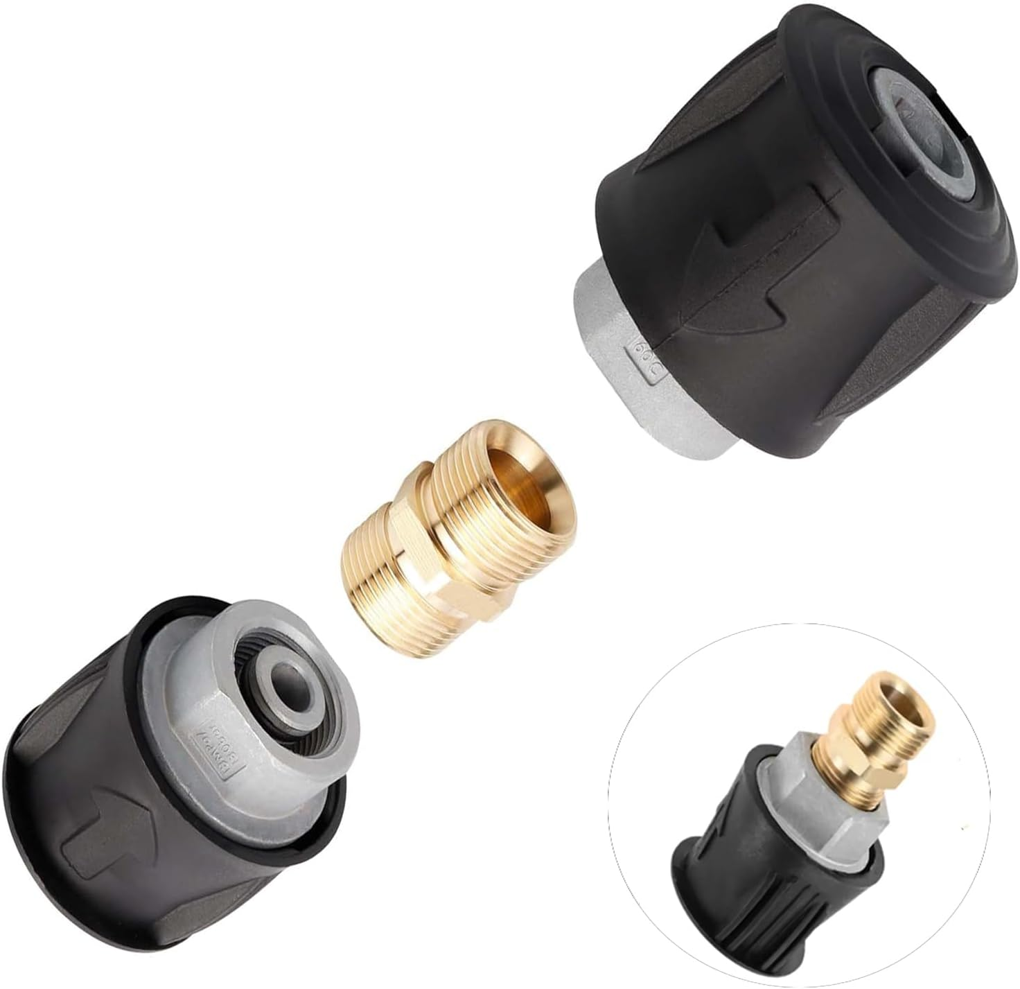 High Pressure Quick-Fitting Replacement for Gun and Power Washer, Quick Coupling Hoses Pressure Washer Hose Connector Adapter, M22 14Mm Female Fitting