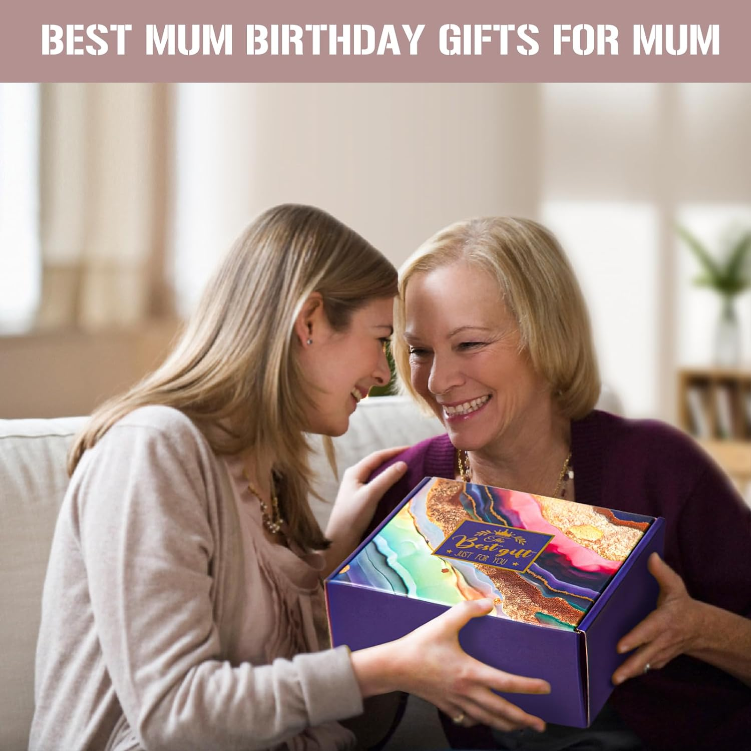 Mum Mothers Day Gifts - Birthday Gift Pamper Hamper for Mum, Worlds Best Mum Mug, Scented Candle, Bath Salts, Relaxing Spa Bath Set Basket Gift for Mummy, Funny New Mum to Be Presents, Nice Gift Boxed