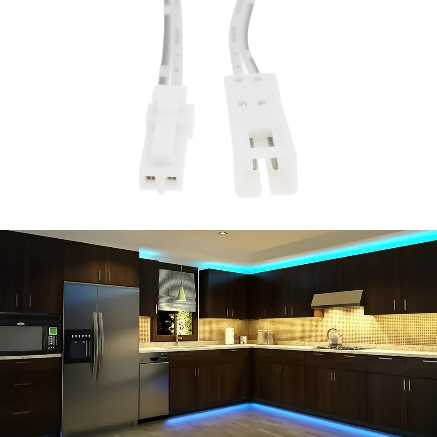 SING F LTD 4Pcs 2Pin LED Extension Cable 2M Length for Kitchen Light White