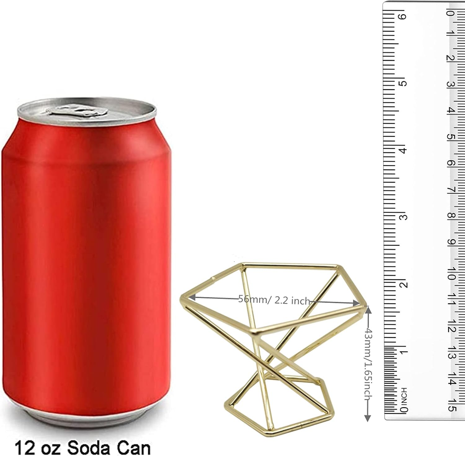 Pack 5 Gold Air Plant Holder Air Plants Holders Tillandsias Display Air Purifying Plant Container Air Fern Stand Geometric Decor for House, Wedding Party - 5, Gold image number 7