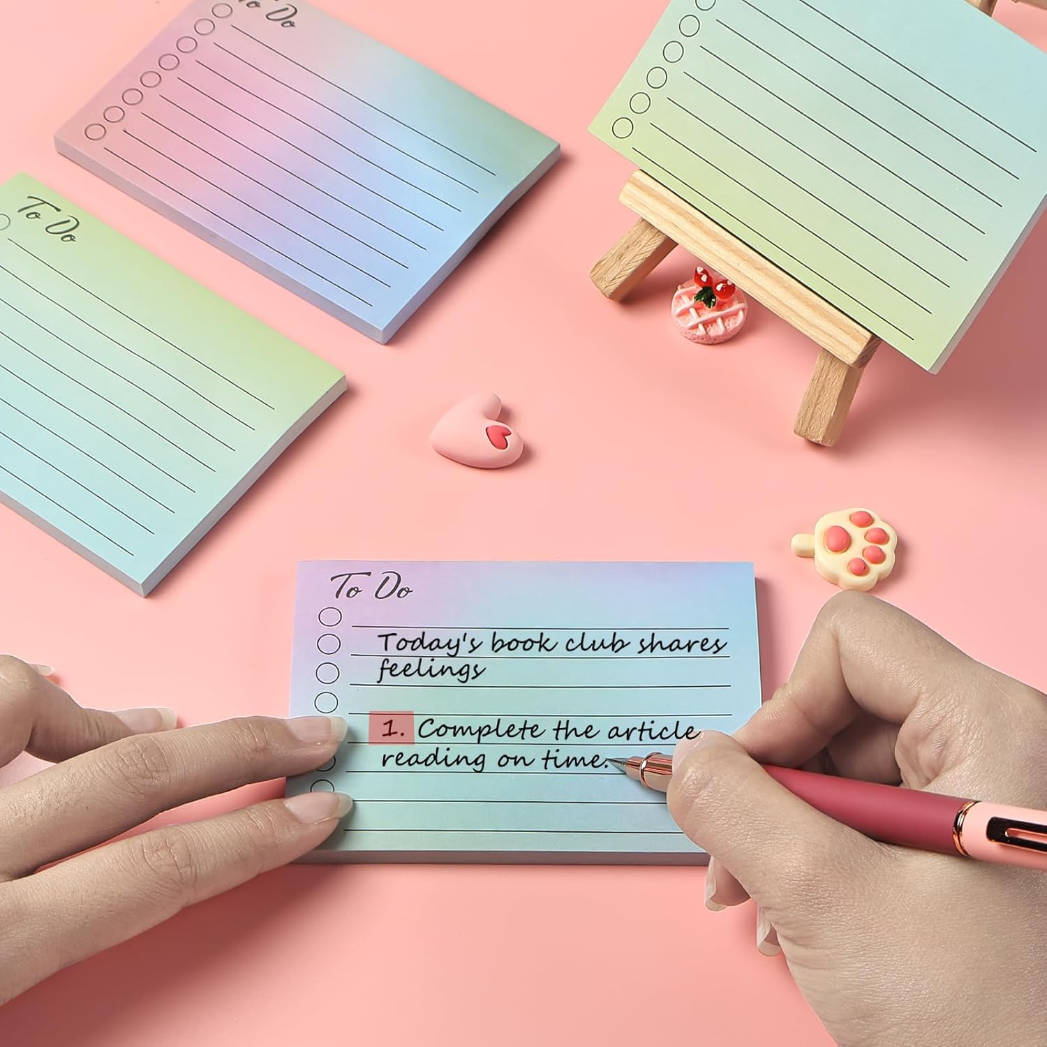 (4 Pack) Shesyuki Colorful Sticky Notes, 4 Packs of 200 Colorful Sticky Note, Flamboyant Beautiful Sticky Note for School Home Students Office image number 6