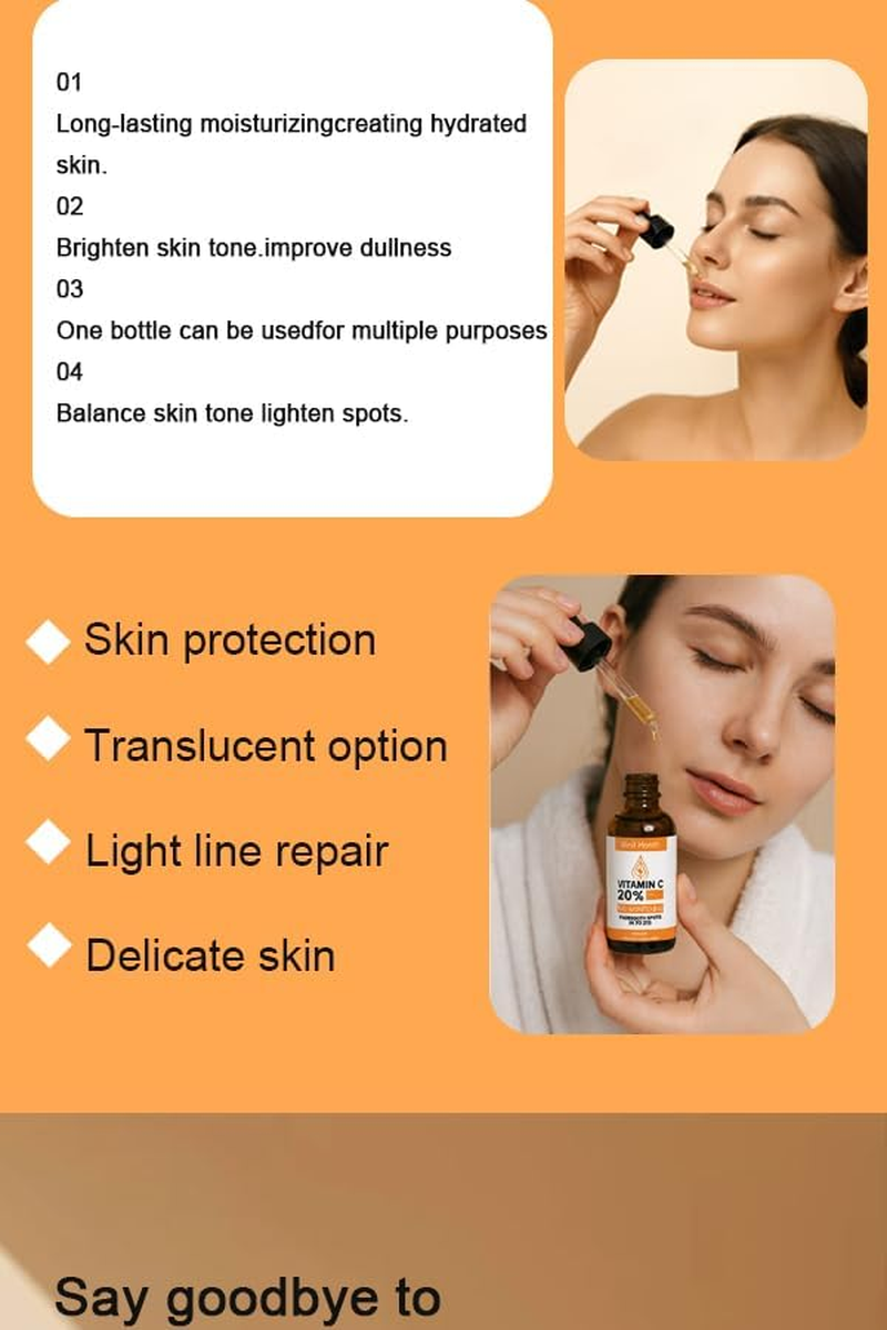 STR- Premium 20% Vitamin C Serum for Face with Hyaluronic Acid, Retinol & Amino Acids - Boost Skin Collagen, Brighten Hydrate & Plump Skin, anti Ageing & Wrinkle Facial Serum, Cosmetic Ingredient - 2.02Fl.Oz / 60Ml