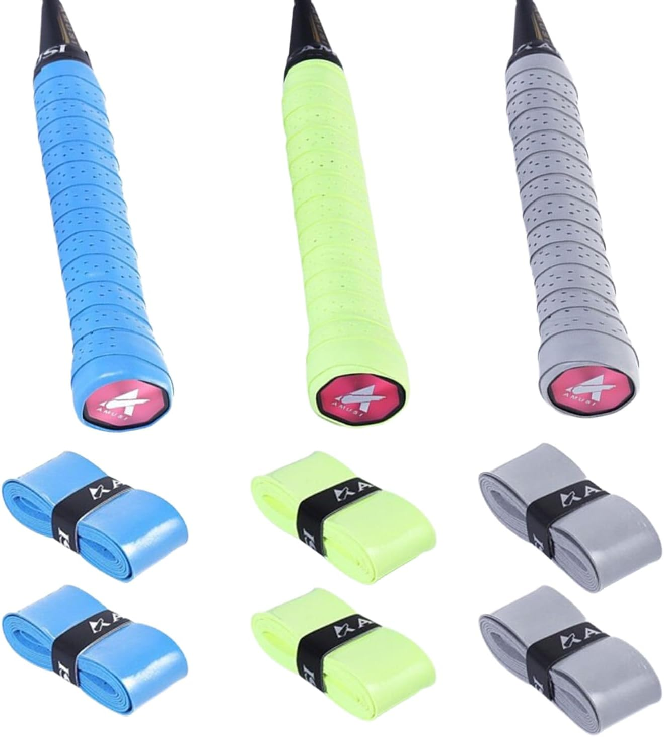 Pickleball Paddle Grip Tape Professional Wrap with Small Hole Anti-Slip Grip Tape Replacement Tape for Badminton Tennis Golf Bat- Moisture Wicking,Quick Dry 6 Pcs