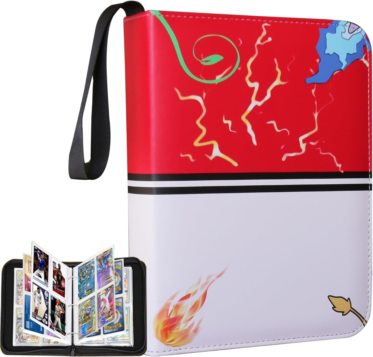 Fweel 4-Pocket Trading Card Binder with Zipper, 400 Pockets, PU Leather Collection Album for MTG, TCG, Sports Cards, Ideal for Collectors and Enthusiasts - Pink-7 image number 6