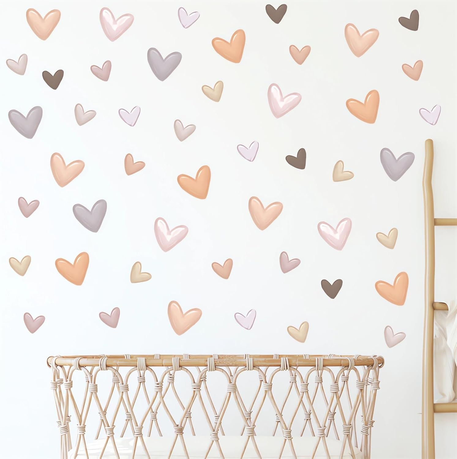 12 Sheets 120 Pcs Gray Brown Love Heart Graphics Wall Stickers, Sacinora Ins Style Romantic Love DIY Wall Decals Removable Vinyl Peel and Stick for Nursery Bedroom Art Home Decorations - Blue image number 6
