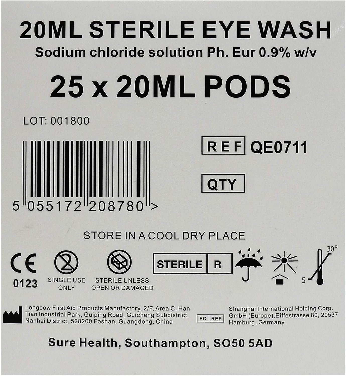 Qualicare 25X 20Ml Sterile Sodium Chloride Eye Care Wash Cleansing Solution Pods image number 4