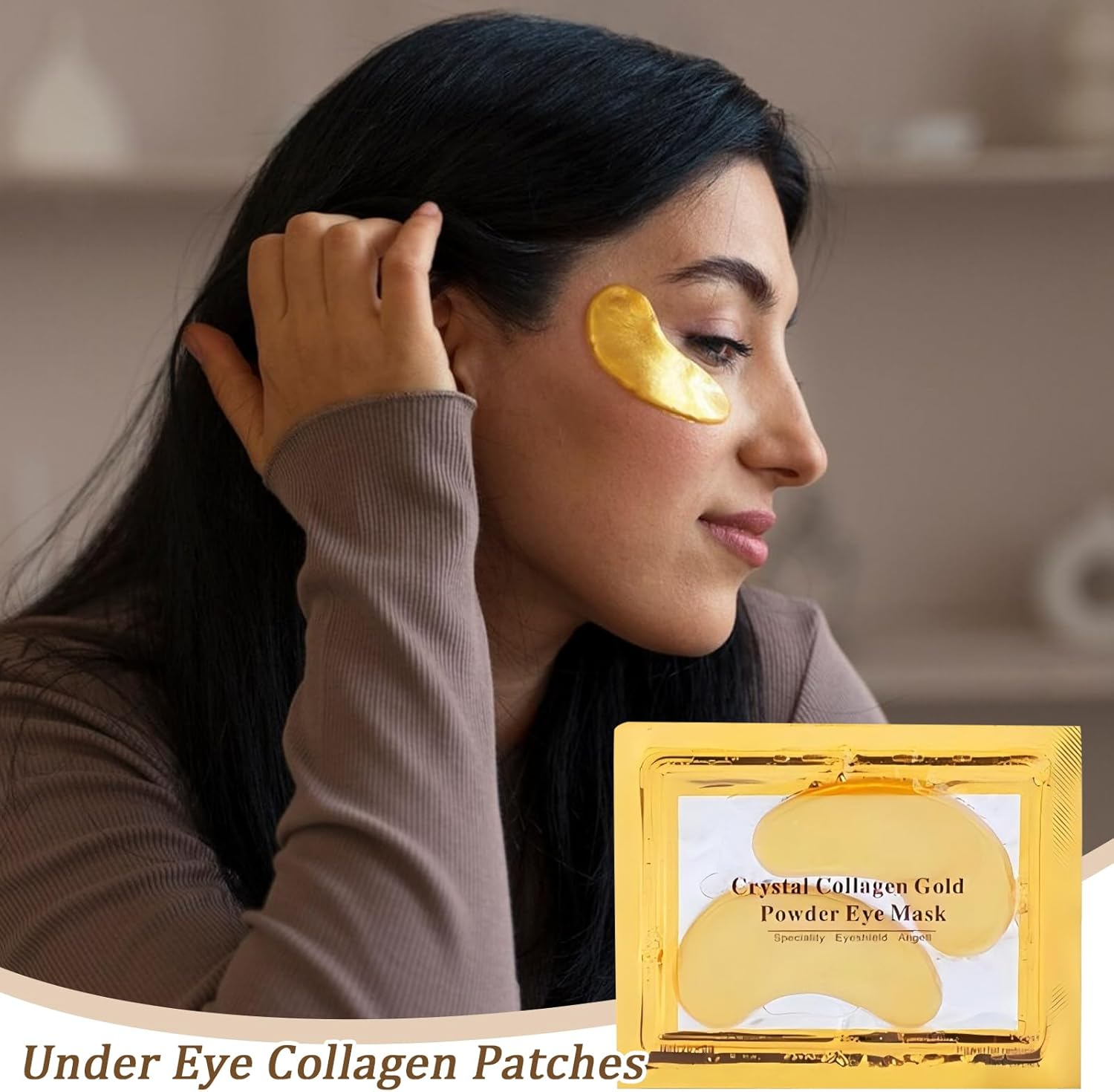 30 Pairs under Eye Collagen Patches - Gold Moisturizing Eye Masks for Dark Circles and Puffiness - under Eye Gel Pads image number 1