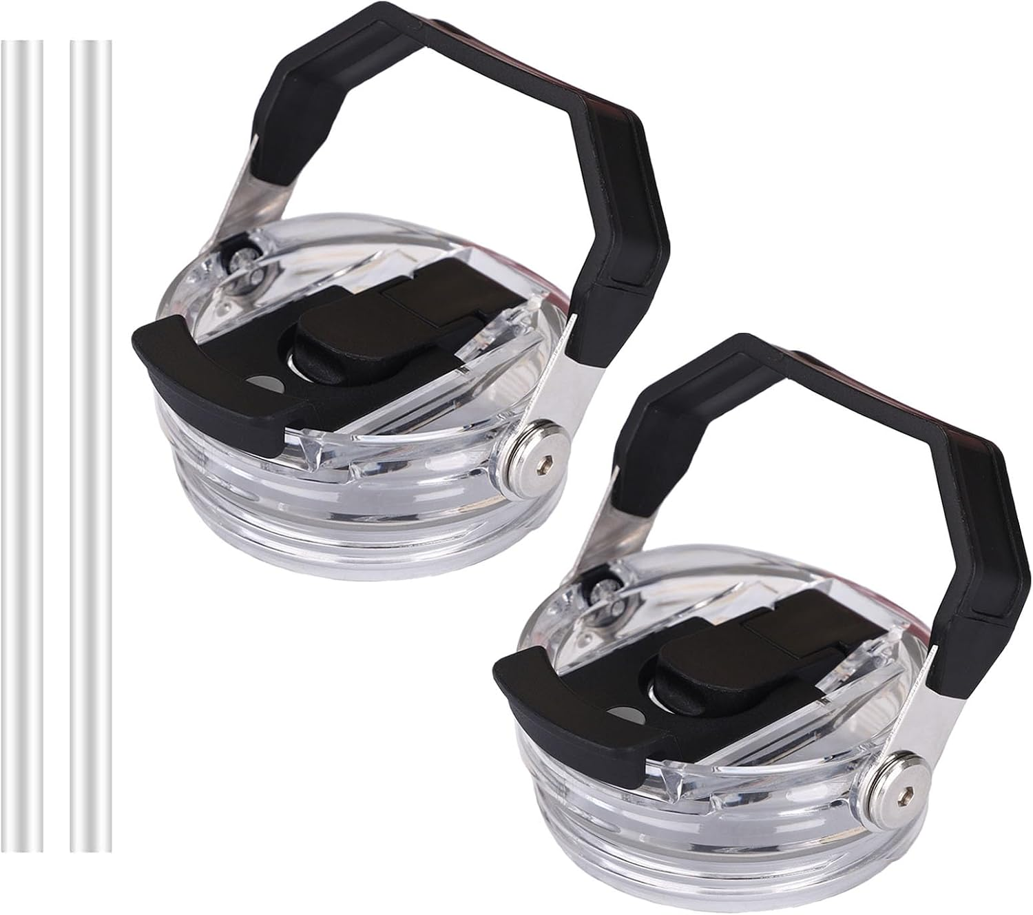 30Oz & 20Oz Replacement Lid for Stanley Iceflow Stainless Steel Tumbler，2 PCS Spill Proof Tumbler Cover with Handle & 2-In-1 Flip Straw Spout，Leak-Proof Splash Resistant (Grey)