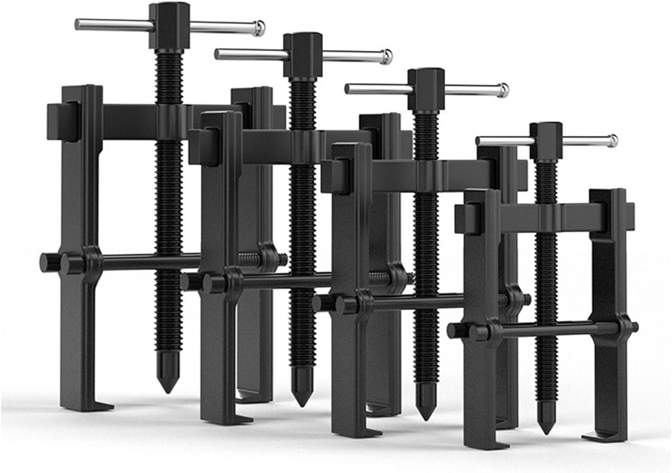 4-Piece Adjustable Gear Puller Set (2''3''4''6'') - Carbon Steel Bearing Remover Tool for Pulleys, Flywheels, Motorcycle Bearings, Gears image number 1