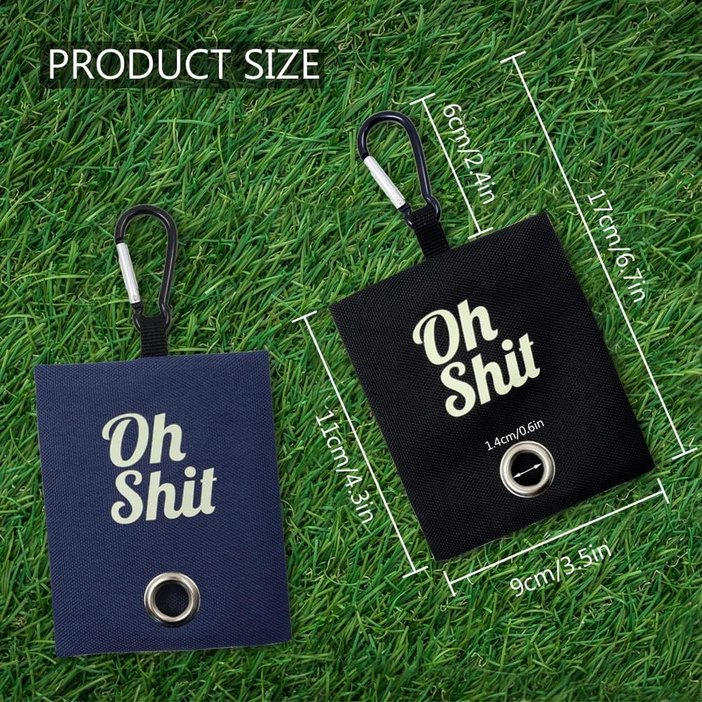 2 Colors Pet Waste Bag Dispenser, Portable Dog Poop Bag Holder for Leash, Dog Waste Bags Container with Metal Clip for Walking, Running or Outdoor Accessory (Black & Blue)