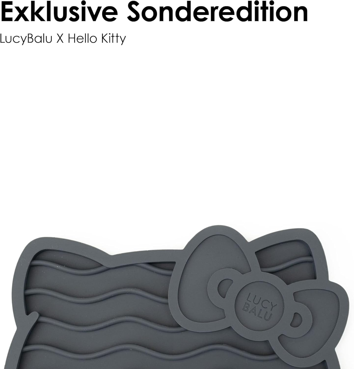 Lucybalu X Hello Kitty ZENCAT Licking Mat for Cats, Cat Licking Mat, Slow Feeder, Lick Mat Made of Food-Grade Silicone, Silicone Mat for Licking, Anthracite image number 3