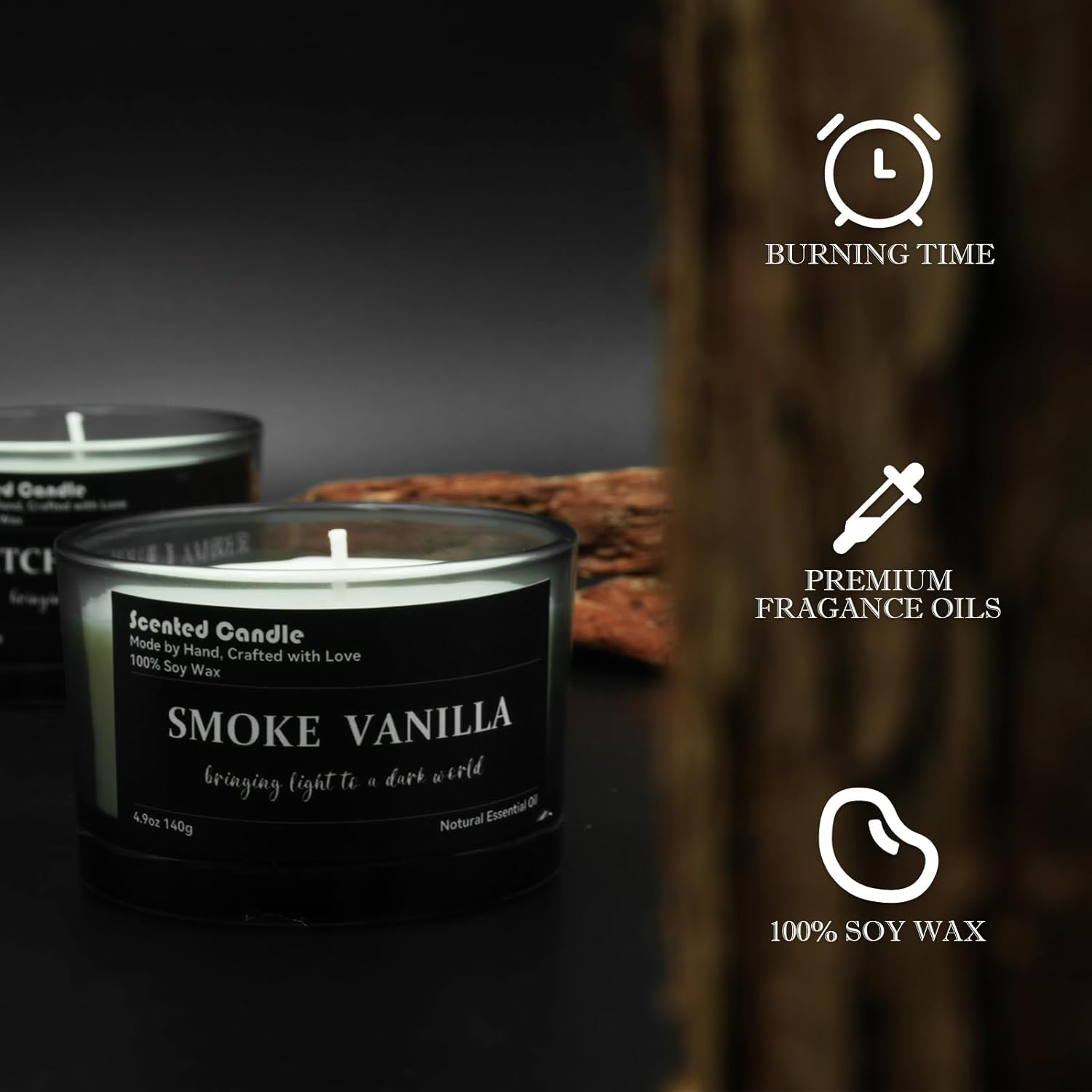 Minimalist Scented Candles for Men - 6 Pack Aromatherapy Candles Gifts Set for Birthday, Valentine, Christmas, Anniversary, Clean-Burning Soy Wax, Long-Lasting Fragrance Mood Enhancer image number 2