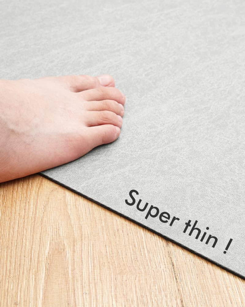 Amoami-Bathroom Toilet Rug Mat U Shaped-Absorbent Non Slip Grey Bathroom Rugs Mats-Easy Clean Quick Dry Bath Mats Rugs for Floor-24" X 20" image number 2