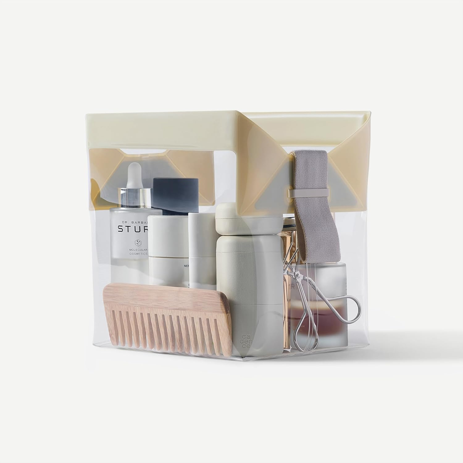 Cadence Parcel - Clear Dopp Kit with Magnetic Closure - Durable and Leak-Resistant Travel Toiletry Kit - Tsa-Compliant & Modular Design - Hygiene Bag for Travel Essentials - 1 Qt - Pebble image number 4