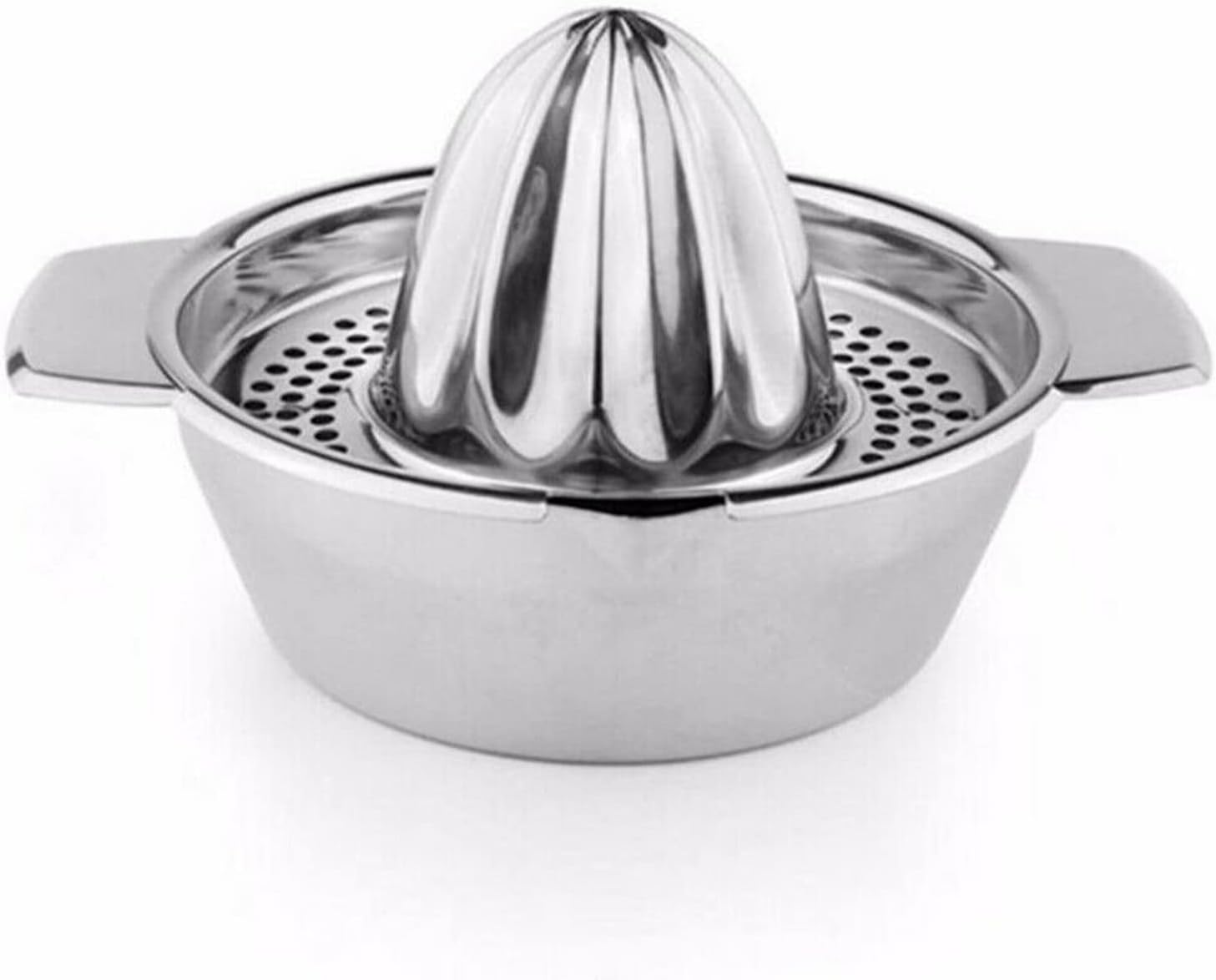 Stainless Steel Fruit Lemon Citrus Orange Juicer Manual Press Squeezer with Bowl Storage