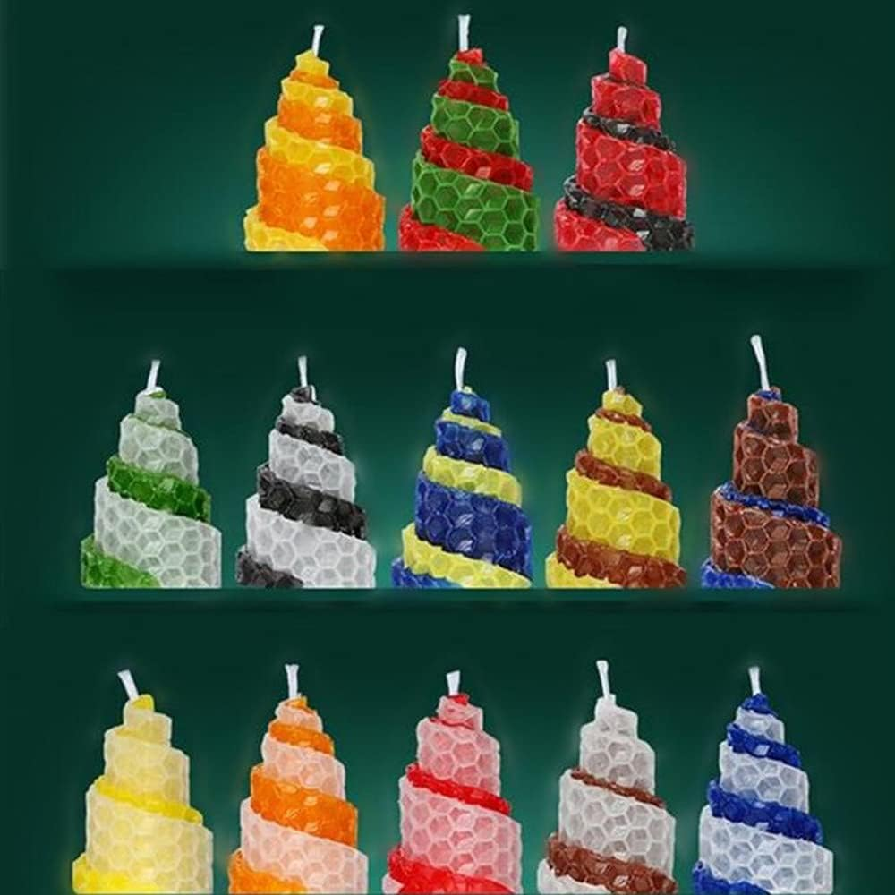 Atozbit DIY Candles Sheet, Beeswax Honeycomb Candle Kit (8&times;8 In) - 20Pcs in 10 Colors, with 30Pcs Cotton Wicks (8 Inch for Each), Make Ideal Kids and Adults, Multicolor image number 6