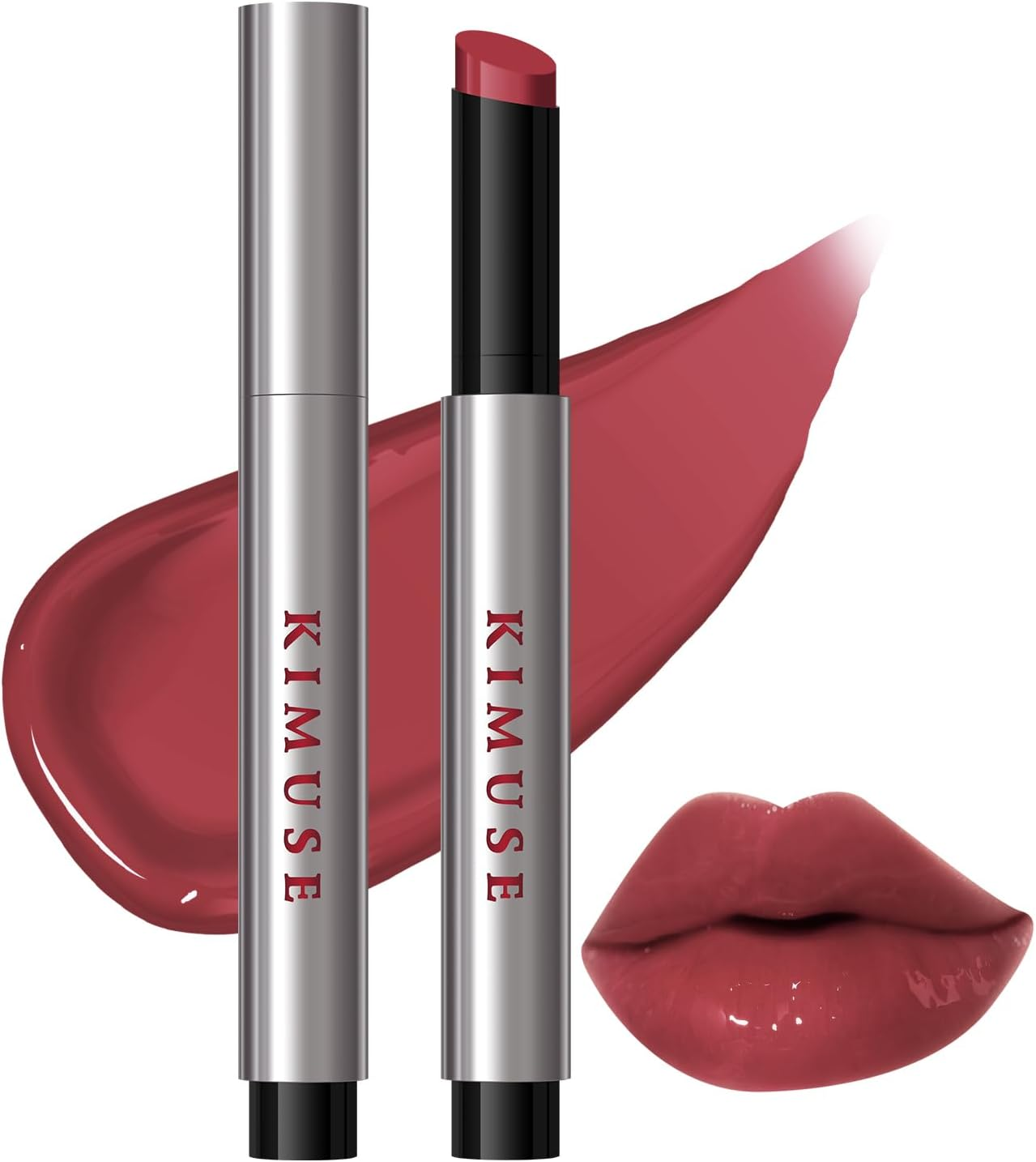 KIMUSE Lip Plumper, Hydrating Click Tinted Solid Lipstick for Plumps & Moisturizes, Long-Wearing All-In-One Lip Plumping, Gloss, Balm (Vanilla Coconut, 1 PCS)