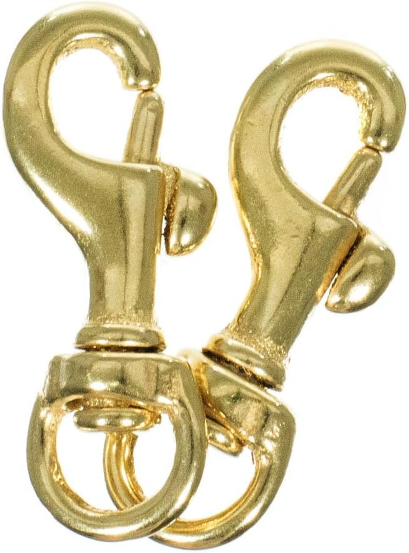 Craft County Brass Trigger Clip Swivel Snap Hooks - Sizes of 1/4, 3/8, 1/2, and 3/4 Inches - Packs of 2 - Great for Leathercrafts, Dog Leads, and Purses image number 5