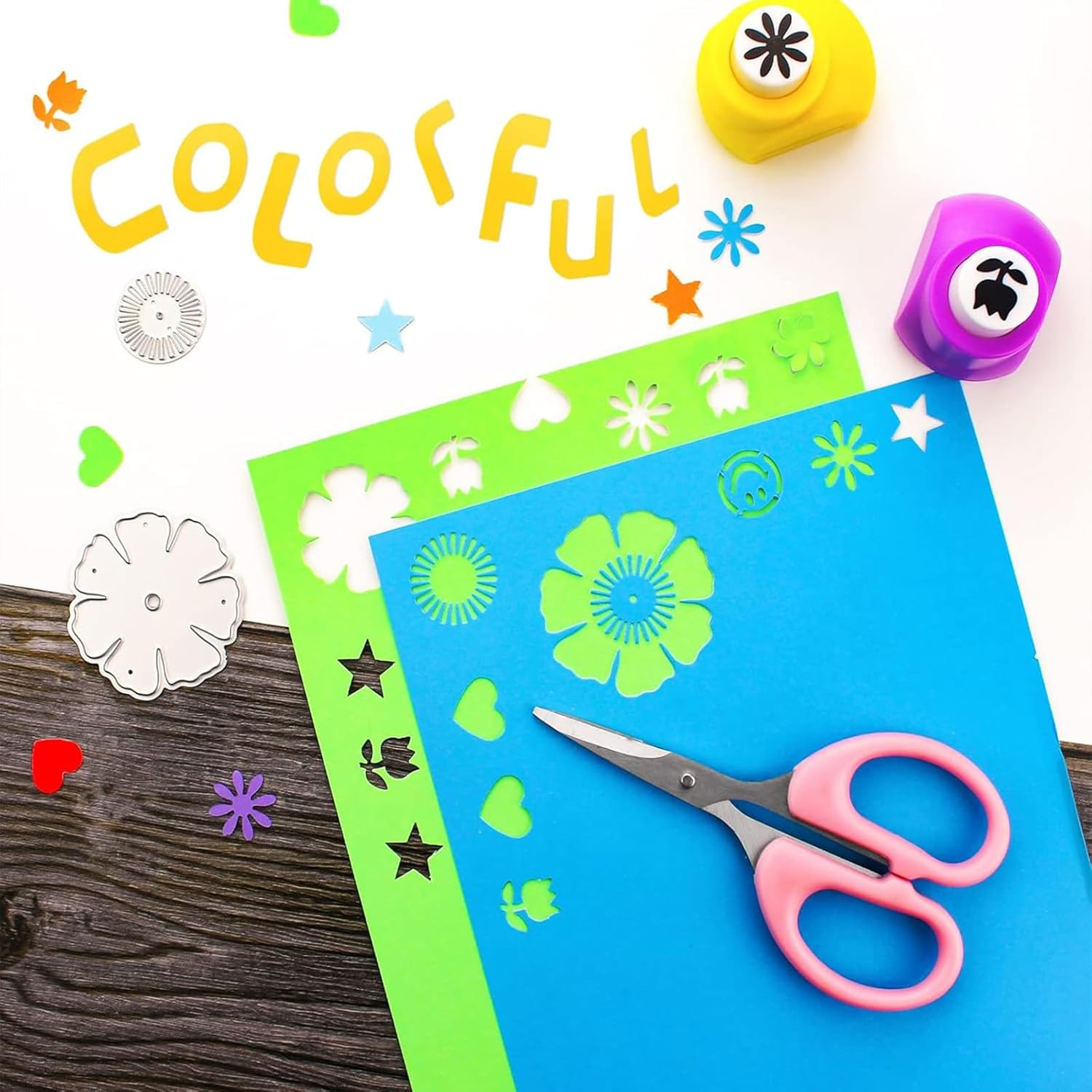 Colored Cardstock 50 Sheets 10 Assorte Colors A4 Cardstock Paper, 190 GSM Heavyweight Card Stock Paper Double Thick Printer Paper for DIY Craft Making, Cutting Paper, Office Printing,Party Decors image number 1