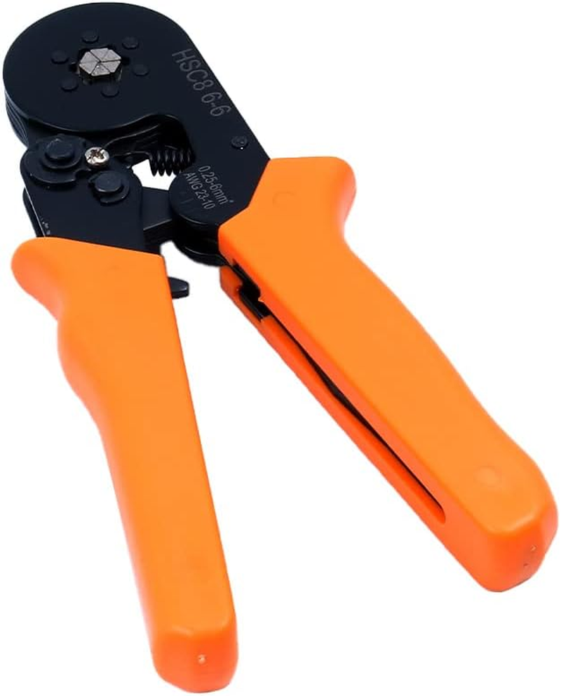 ZONADA Adjustable Ratcheting Ferrule Hexagonal Hex Crimper Pliers Tool Orange Size 0.25~6.0Mm AWG 23 &ndash; 10 image number 4