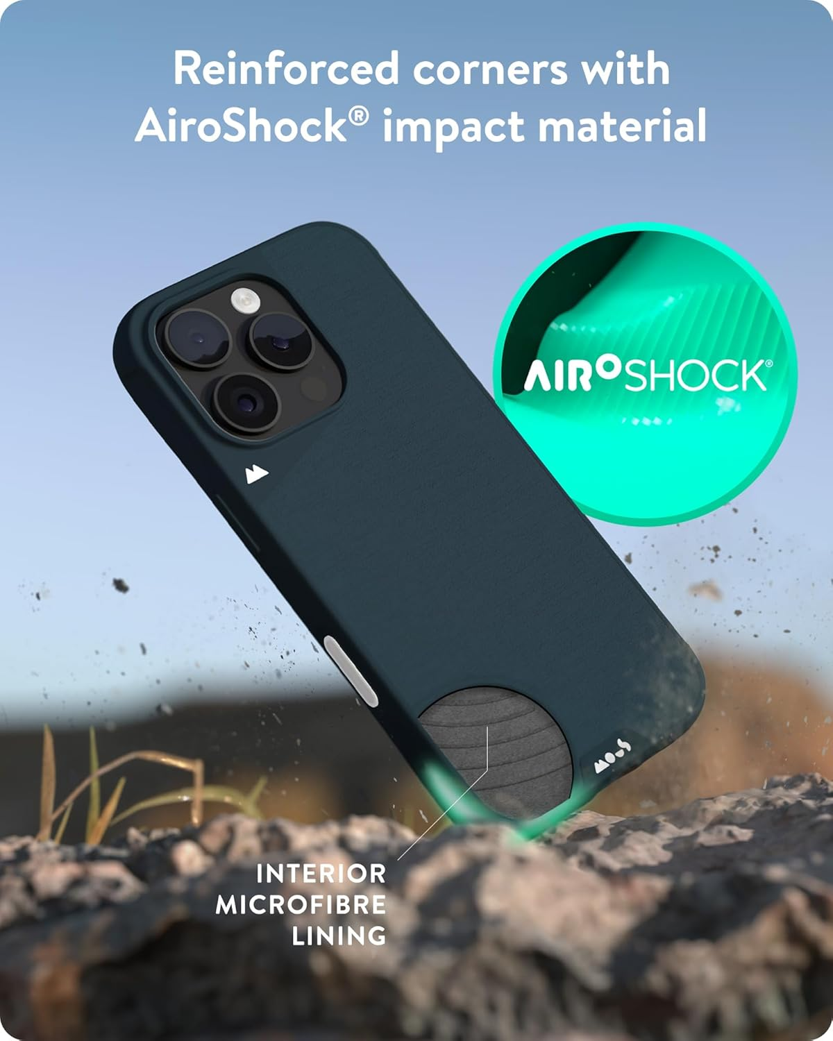 Mous for Iphone 16 Pro Case Magsafe Compatible with Camera Control Button- Limitless 6.0 - Navy Blue - Protective Shockproof Phone Cover - Aramid, Iphone 16 Plus image number 2