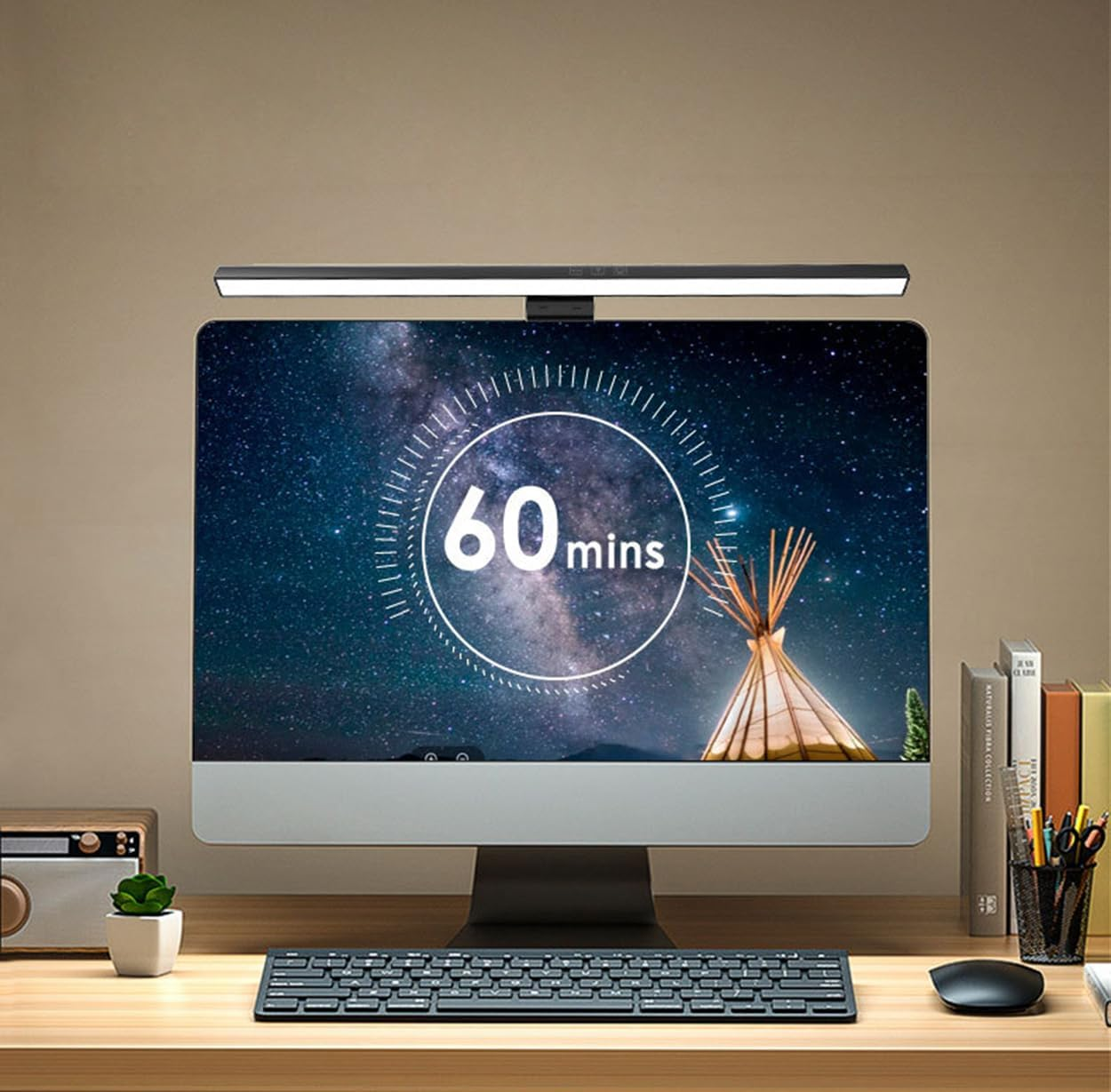 Meichoon Computer Display Light Bar USB Reading Desk Lamp Screen Eye Protection 3 Light Modes Adjust the Brightness Touch Switch LE11 White - White image number 4