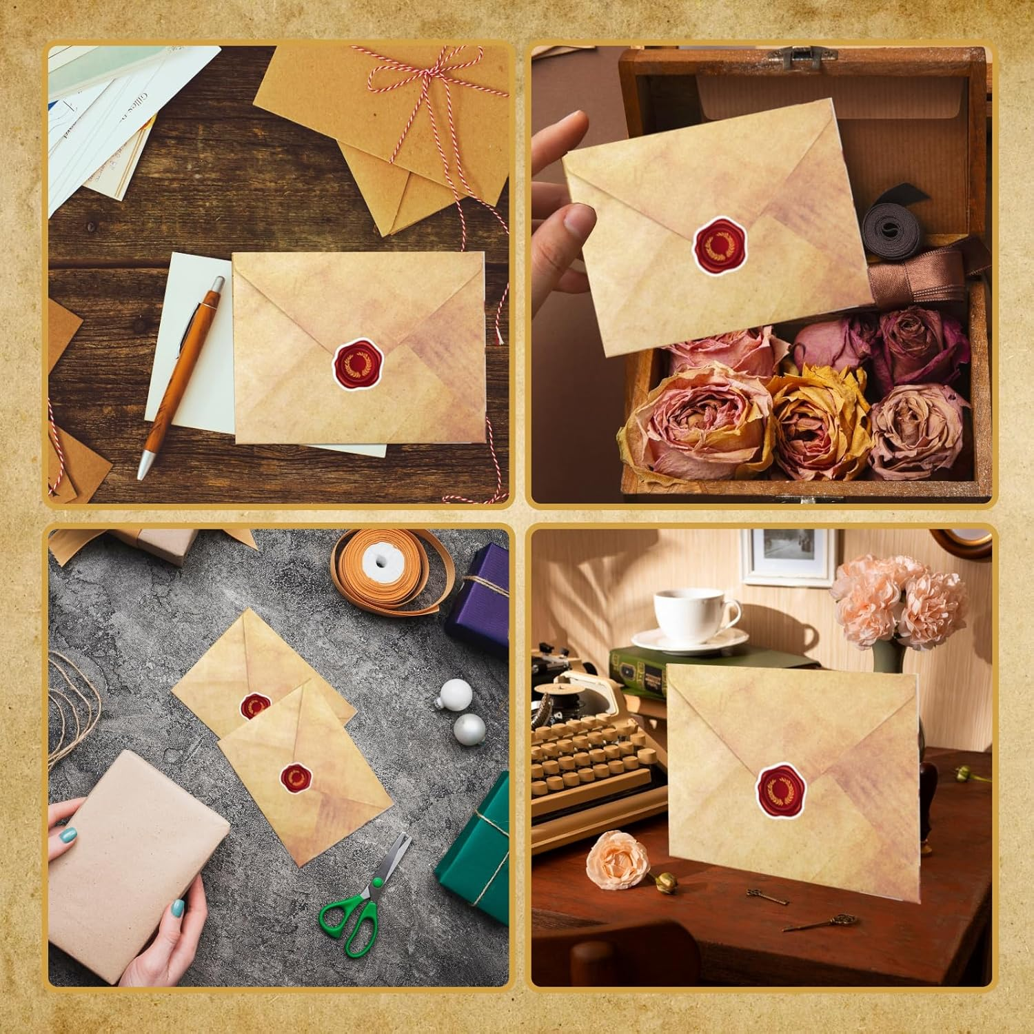 EWEIS Vintage Stationery Writing Set, 50 Pcs Letter Writing Paper with Matching Envelopes, Elegant Writing Letter Set for Enhance Friendship,Writing Paper Stationary for Pen Pals image number 5