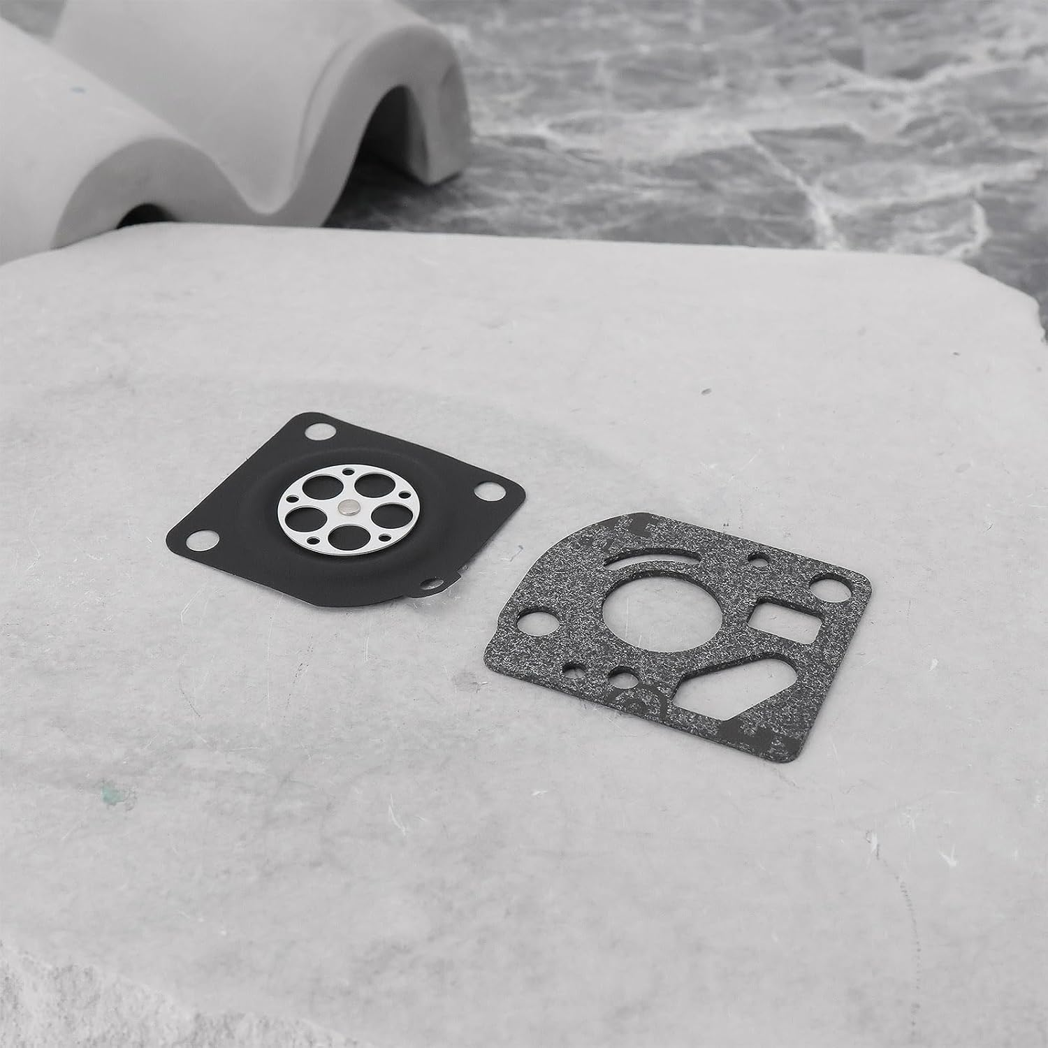 Emsea 2Set Trimmer Carburetor Diaphragm Repair Kit 545081848 Carburettor Gasket Kit 545130001 Compatible with Husqvarna 125R 128R 124C 128 CD LDX DJX 128LD 128RJ Trimmer image number 1