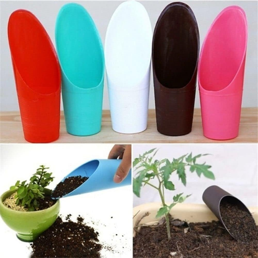 Black Bonsai Soil Scoops,Plastic Garden Soil Scoops,Colorful Gardening Tools Potting Scoopers Bucket Shovel for Flower Planting,Bonsai,Potting Patio, Lawn and Garden