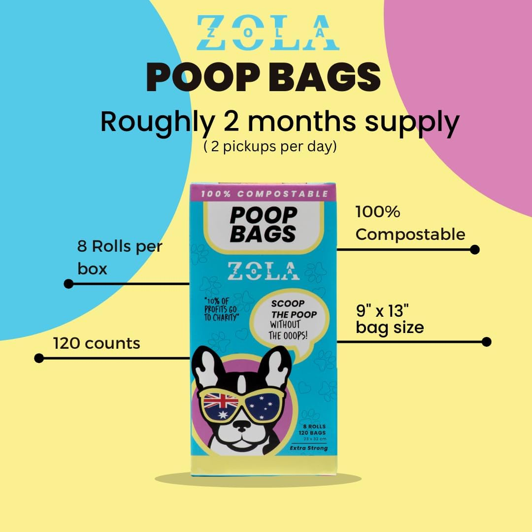 ZOLA ZOLA Super Strong Biodegradable Dog Poop Bags with Handles - Extra Strong, Extra Thick, Compostable Dog Poo Bags for Dogs & Cats - Eco-Friendly Poop Bags Rolls image number 2