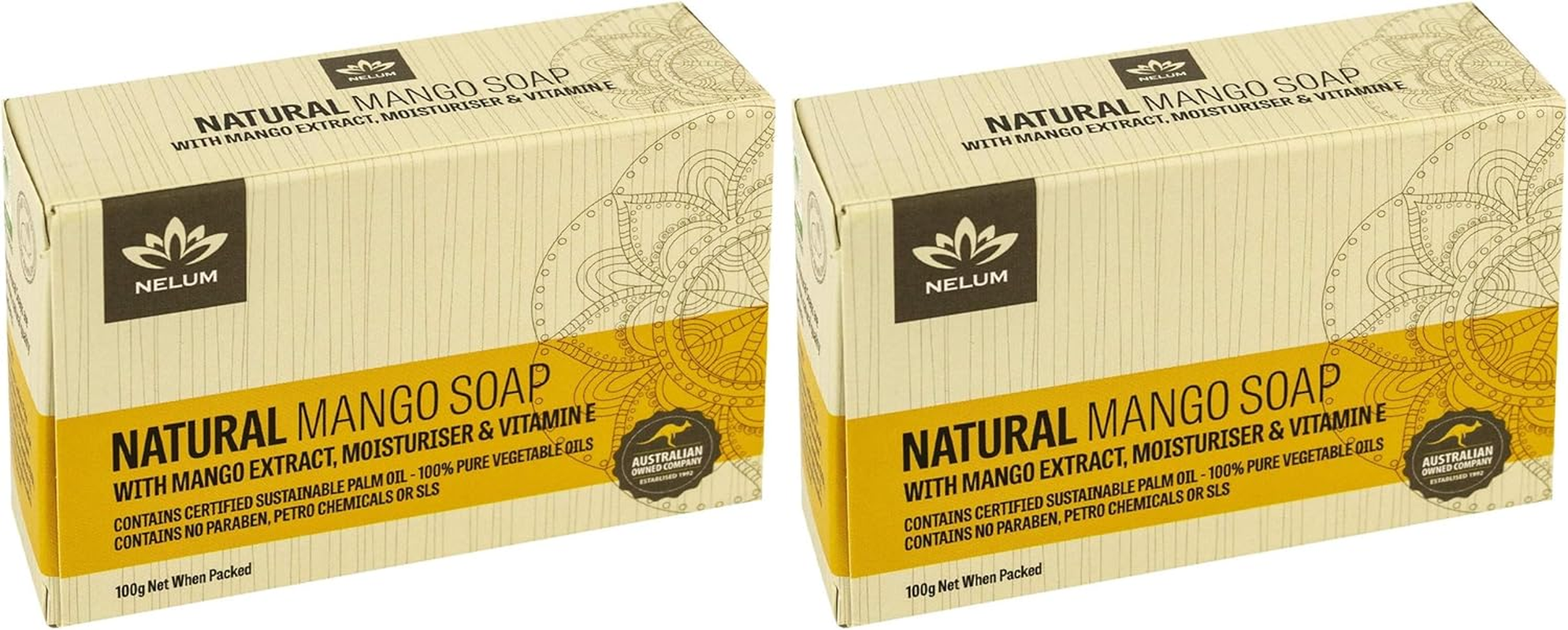 Mango Natural Soap Bar 100G (Pack of 2)