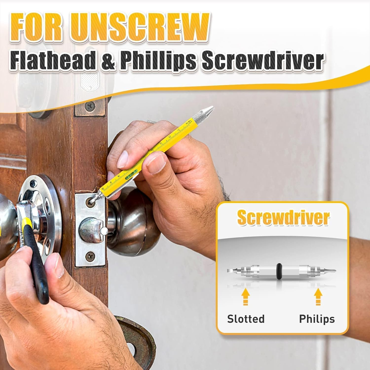 Multitool Pen 2-Pack - Multi-Tool Pens with LED Light, Flathead & Phillips Screwdrivers, Level, Ruler, Bottle Opener, and Stylus. Gift-Ready Box with Ink Refills & Batteries. Great for EDC image number 3