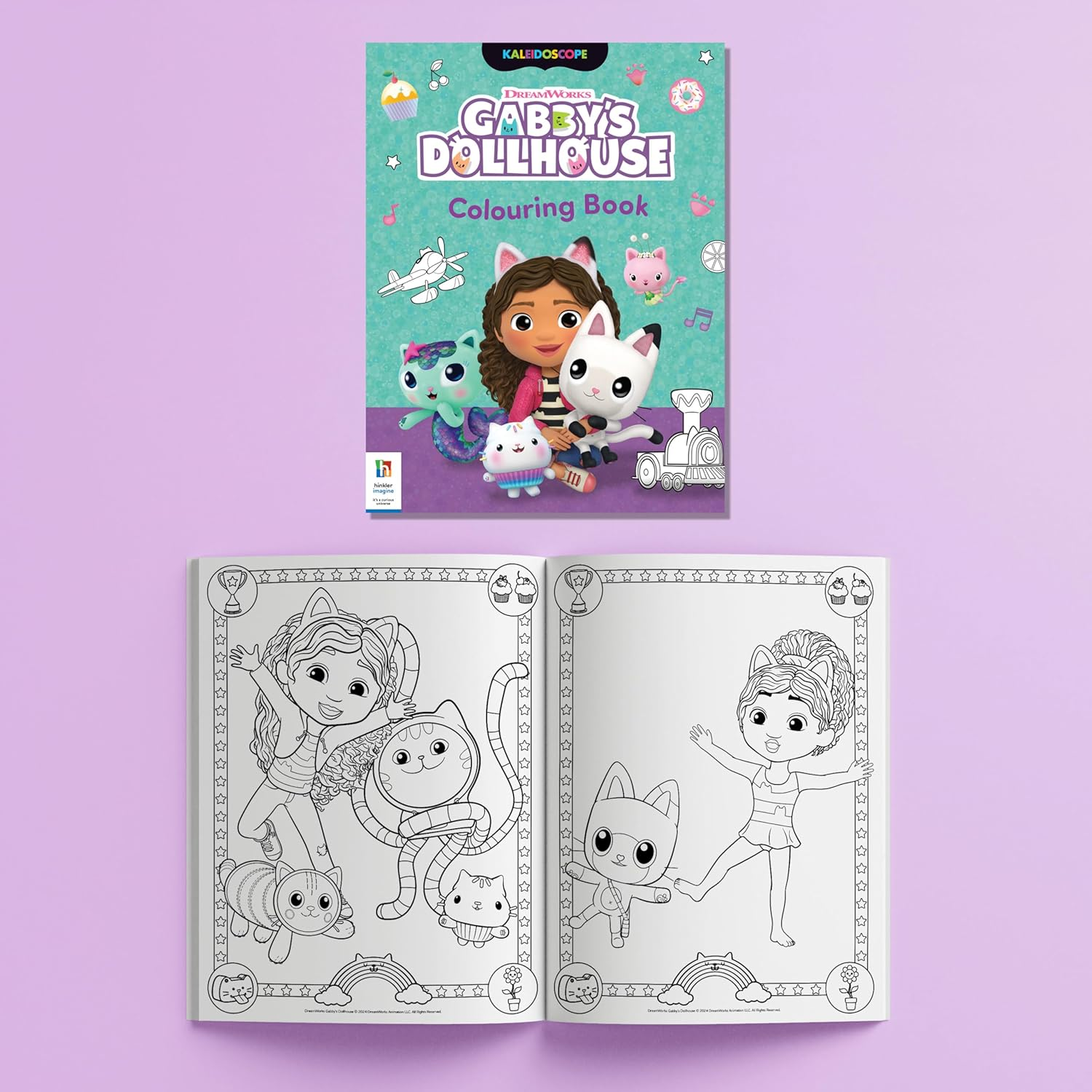 Hinkler Super Gabby'S Dollhouse 64-Page Colouring Book Kit with Markers, Stickers, Tattoo Sheet, and A3 Poster image number 1
