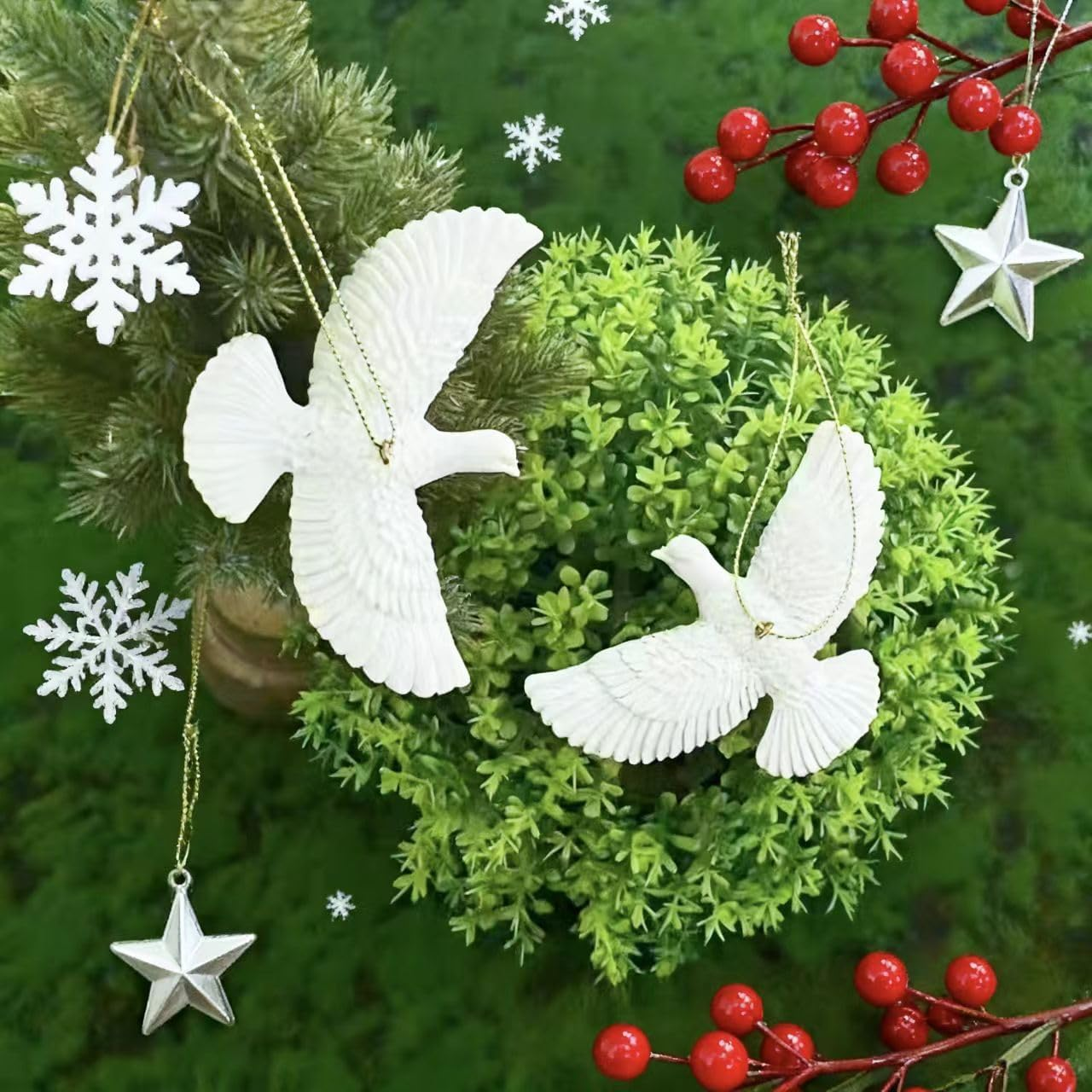 2PCS Friendship Turtle Doves Christmas Ornament - Xmas Tree Hanging Decor & Home Decoration, for Friends image number 2