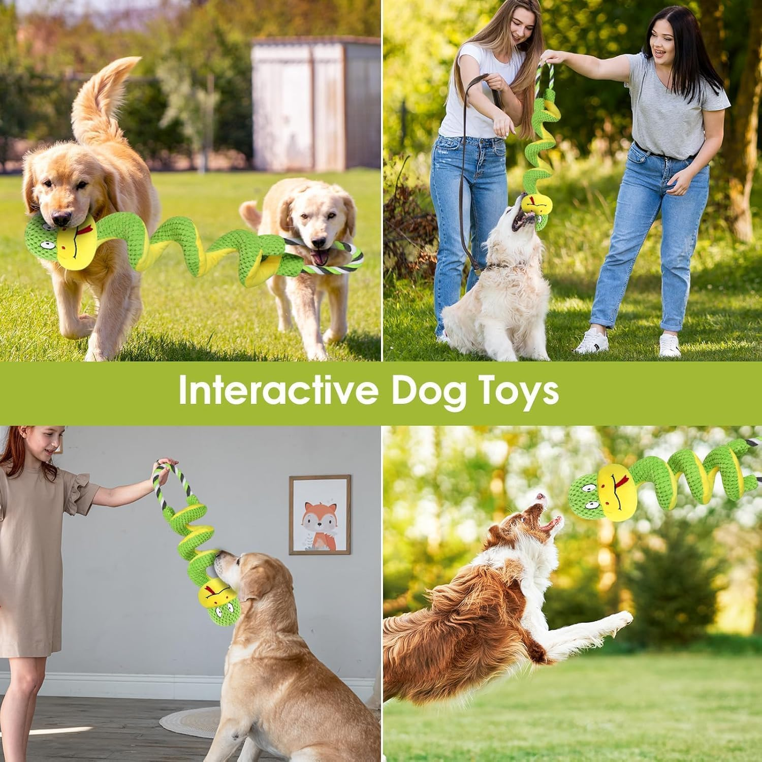 Chew-Resistant Dog Rope Toy with Squeaker & Crinkle Paper | Interactive Puppy Toys for Anxiety Relief & Dental Care | Tough Chew Toys for Small, Medium, and Large Dogs image number 6