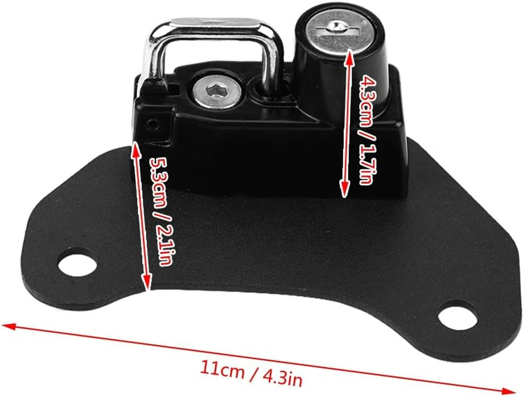 For Indian Scout Bobber Accessories 2021 Motorcycle Helmet Lock,Aluminium Alloy Lock Mount Hook with 2Pcs Keys for 2015-2018,11 * 5.3 * 4.3Cm/4.3 * 2.1 * 1.7In(Black) image number 4
