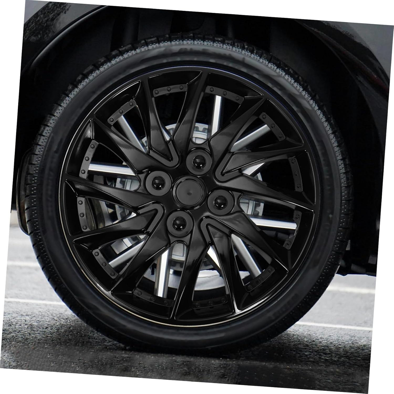 Ipetboom Automotive Hubcaps Black Pp Wheel Cover for Steel Rims Practical Replacement for Cars and Trucks image number 6