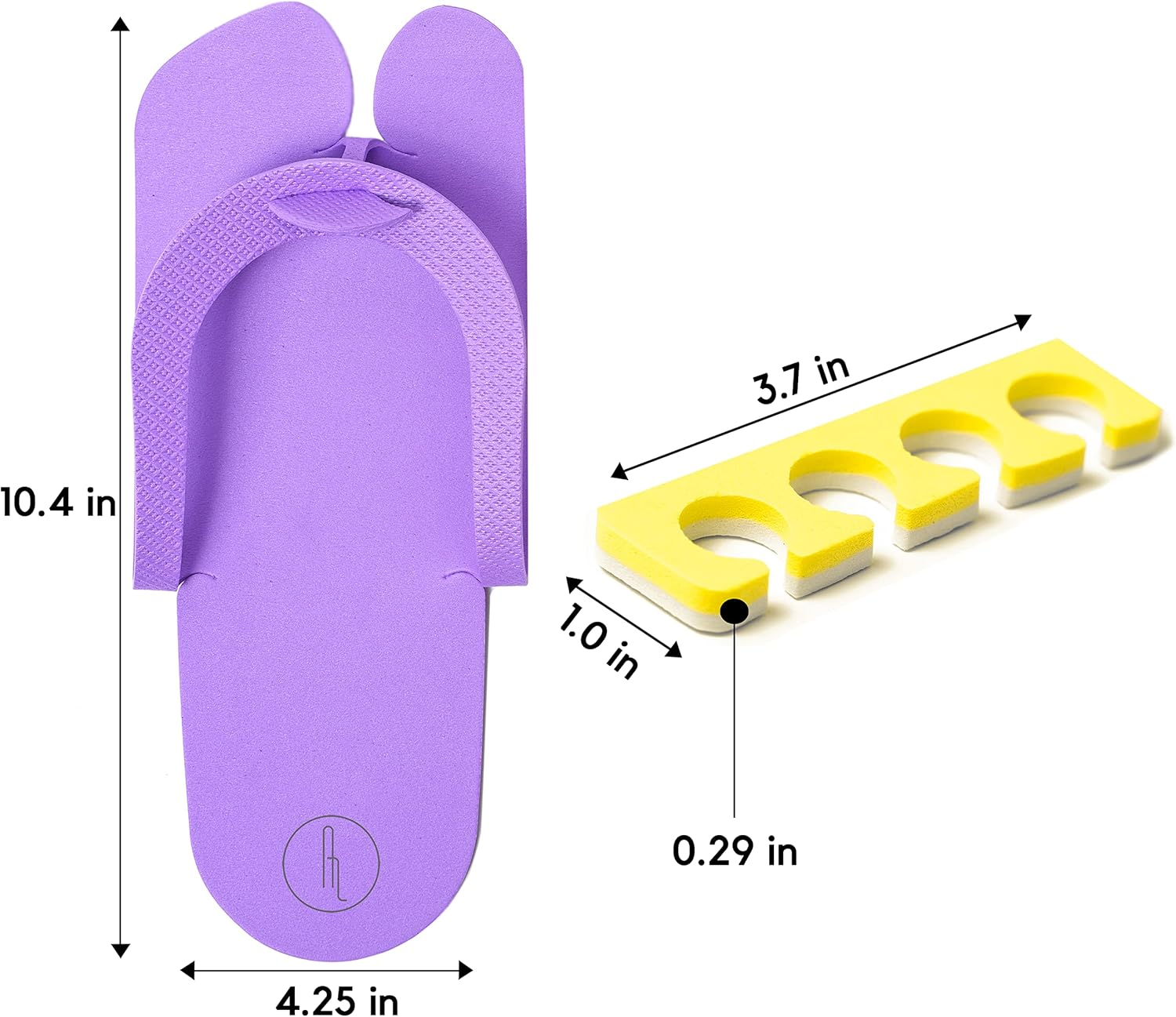Spa Party Pack 24 Pairs Anti-Slip EVA Pedicure Slippers + 24 Pairs Premium Toe Separators Two Tone Soft & Durable - Bulk 6 Fun Colors Ideal for at Home Spa Party & Nail Salon (48 Pairs Spa Party Pack) image number 4