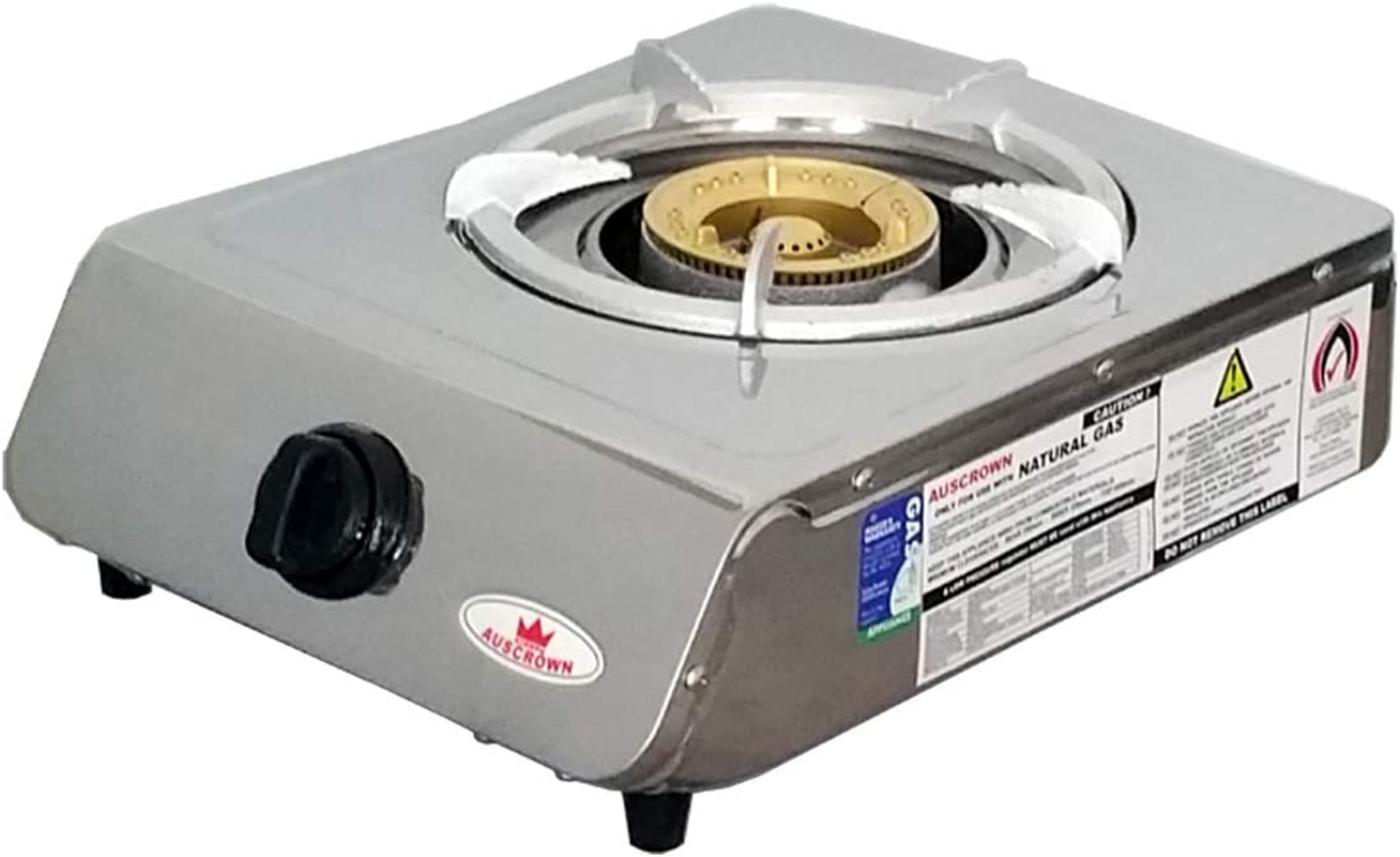 Auscrown Single Wok Burner Cooker LP Gas with Flame Failure Device, Silver, CK801PG-S