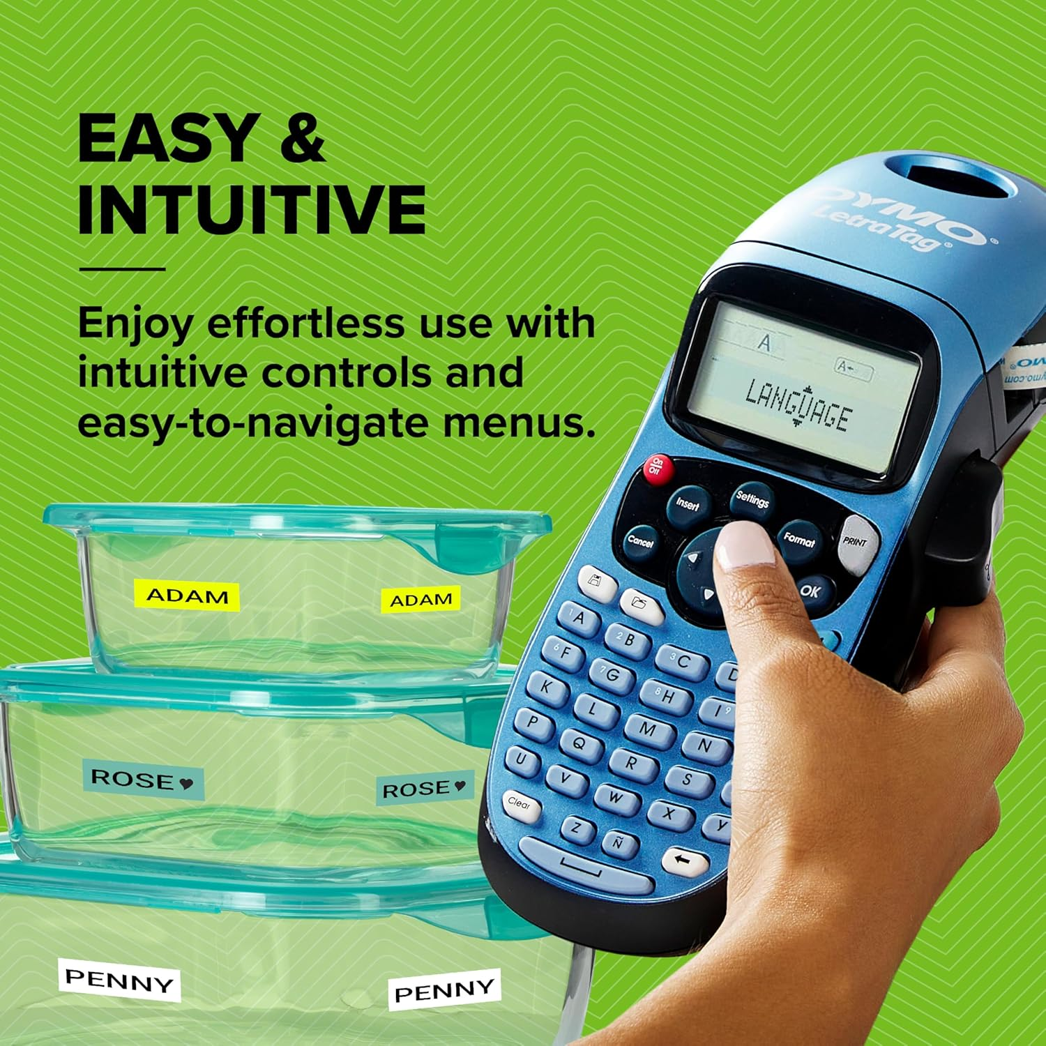 Dymo Letratag LT-100H Label Maker Starter Kit | Handheld Label Printer Machine | with Plastic, Paper & Clear Label Tape | Ideal for Office or Home image number 6