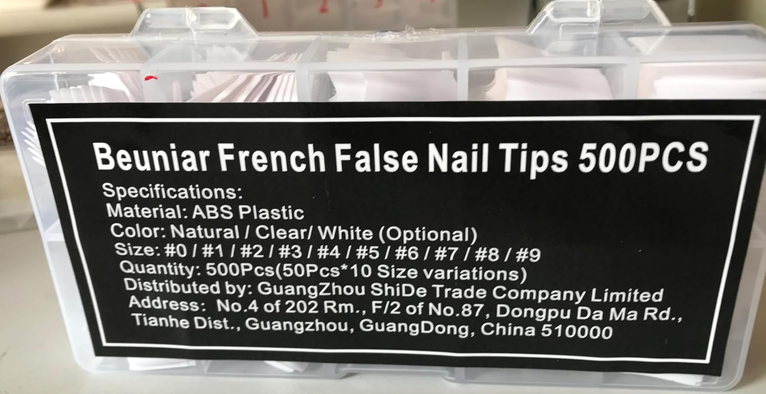 Acrylic Nail Tips White 500Pcs French Artificial False Tip for Manicure Nails Art Salons & Home DIY - White image number 6