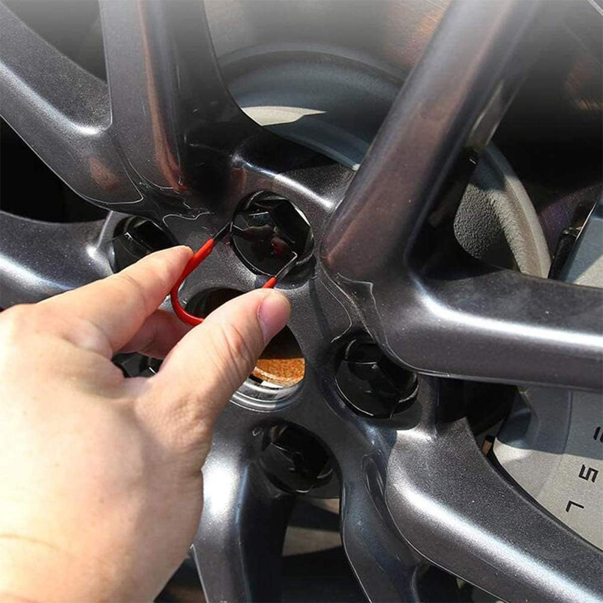 For Tesla Model 3 Y S X Wheel Cap Kit 4 Hub Center Cap + 20 Lug Nut Cover image number 5