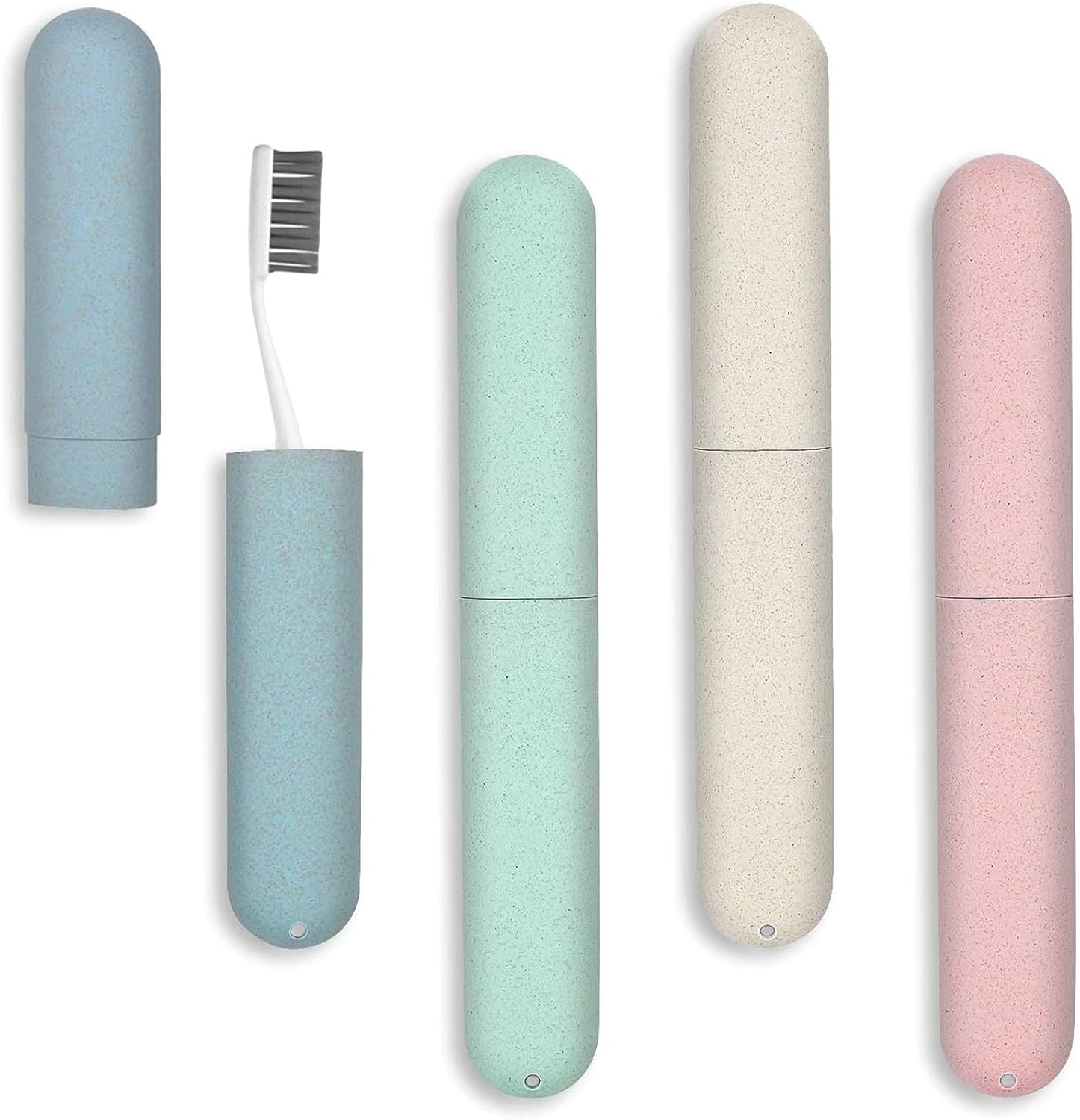 4 Pcs Travel Toothbrush Case, Portable Breathable Toothbrush Holder for Travel Camping School Home Business