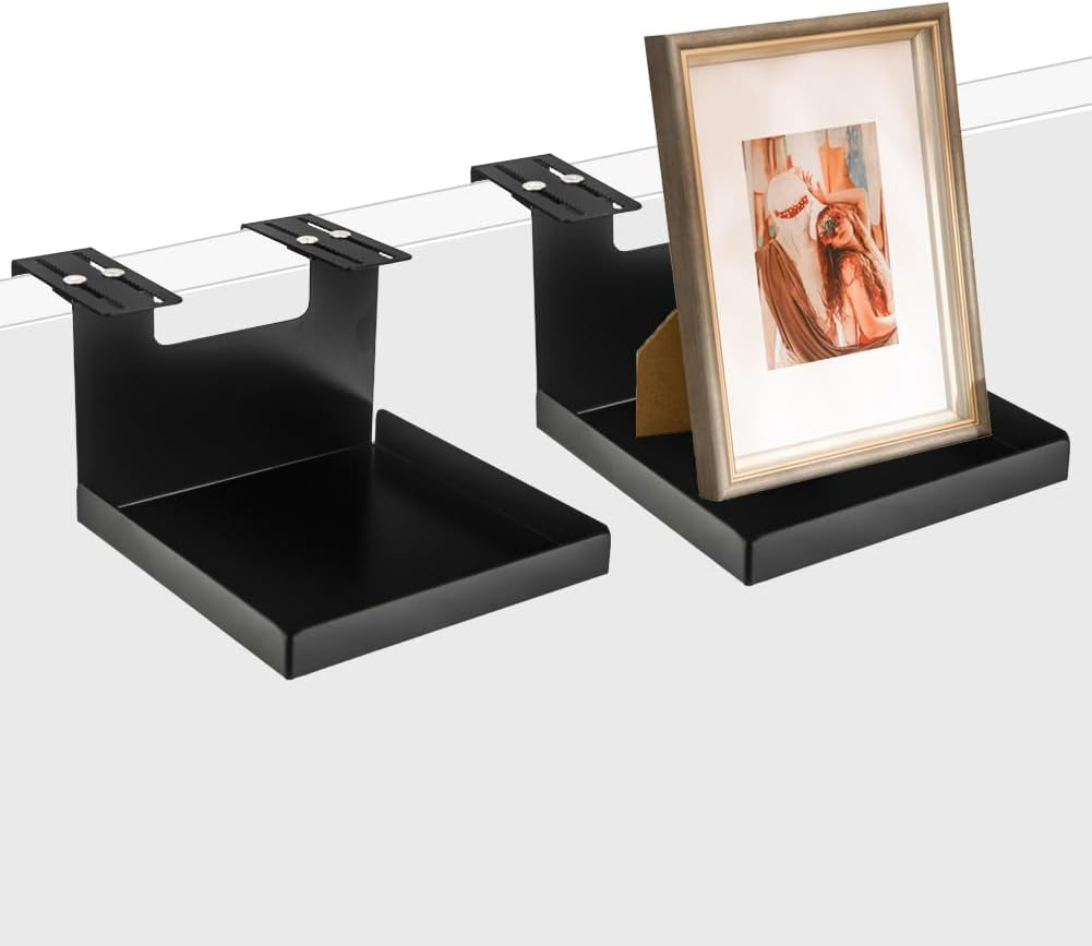 AKBFOX Office Small Cubicle Shelf Storage Organizer Floating Corner Rack Hanging Mini Shelf Adjustable Home Office Essentials for Small Planter Statue Decor Photo Frame 2 Pack image number 5