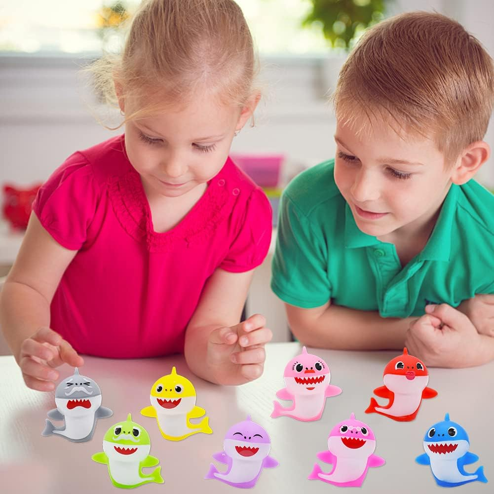 Shark Birthday Decoration Set Shark Cake Topper Shark Figures Cake Party Accessories Cute Shark Family Party Cake Decoration Supplies for Children Baby Shower Birthday Pack of 8 image number 6